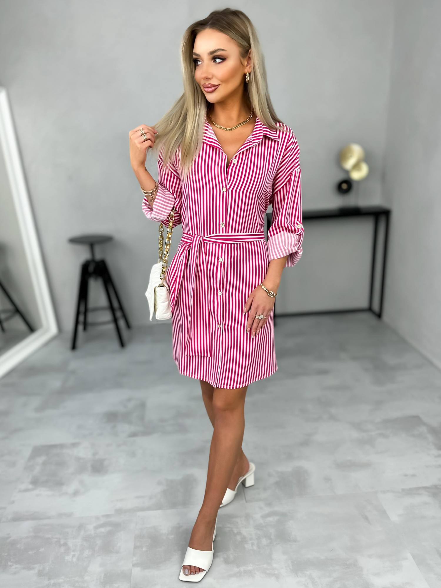 Koszula Frezi Stripes Long Fuksja Koszula Frezi Stripes Long Fuksja