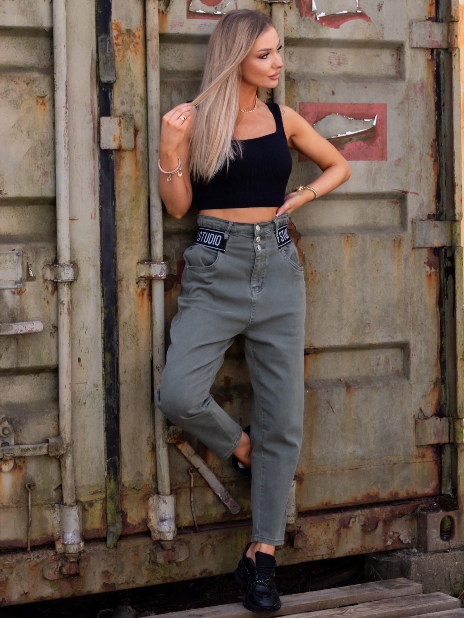 Spodnie Jeansowe Osis Khaki Spodnie Jeansowe Osis Khaki