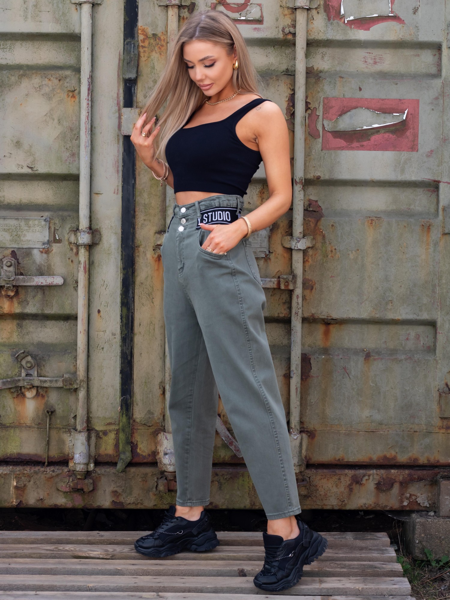 Spodnie Jeansowe Osis Khaki Spodnie Jeansowe Osis Khaki