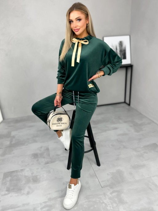 Dres Welurowy Margo Butelkowa Zieleń Dres Welurowy Margo Butelkowa Zieleń