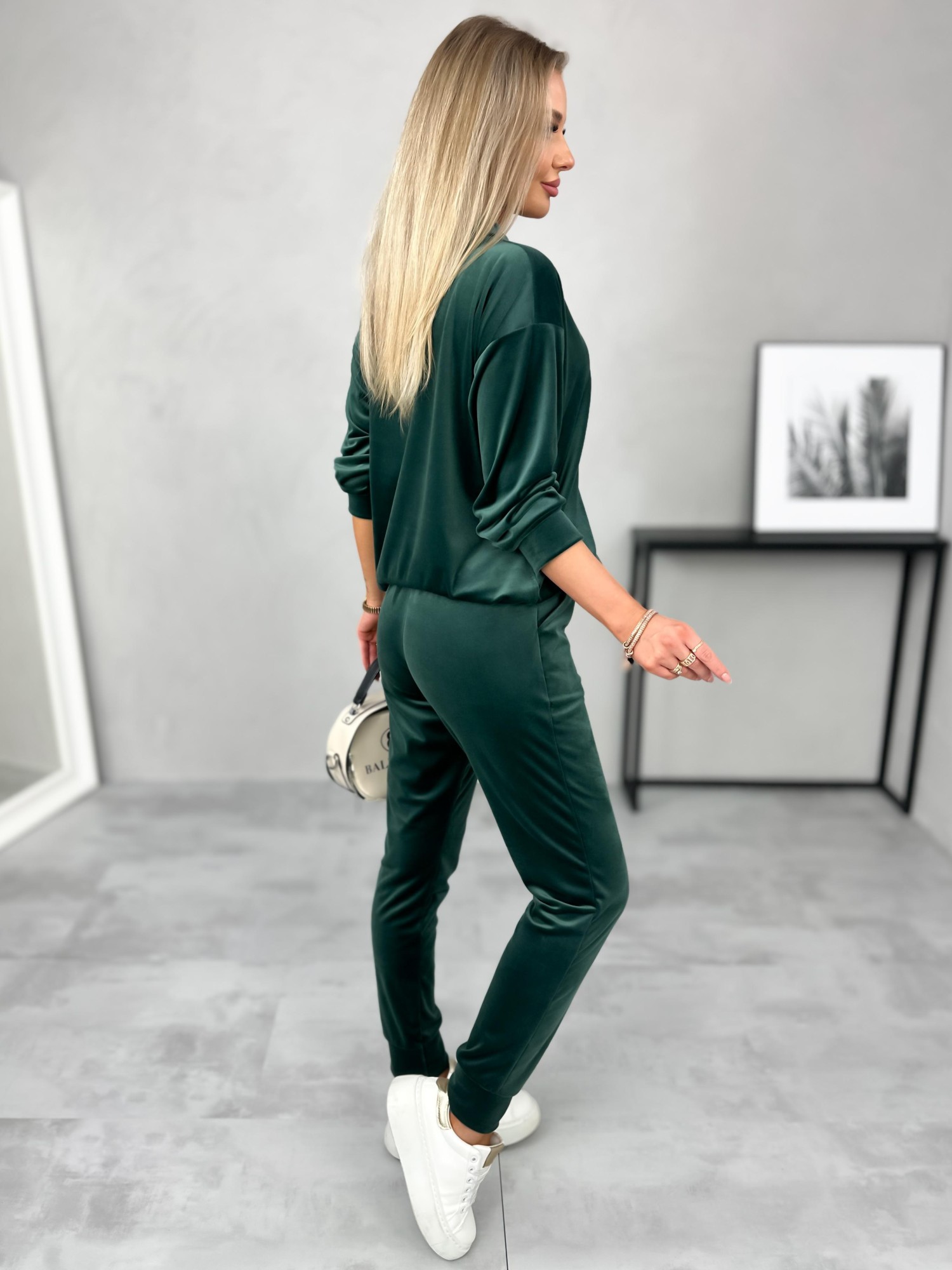 Dres Welurowy Margo Butelkowa Zieleń Dres Welurowy Margo Butelkowa Zieleń