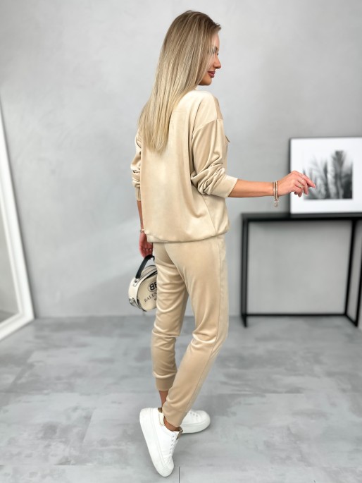 Dres Welurowy Margo Beżowy Dres Welurowy Margo Beżowy