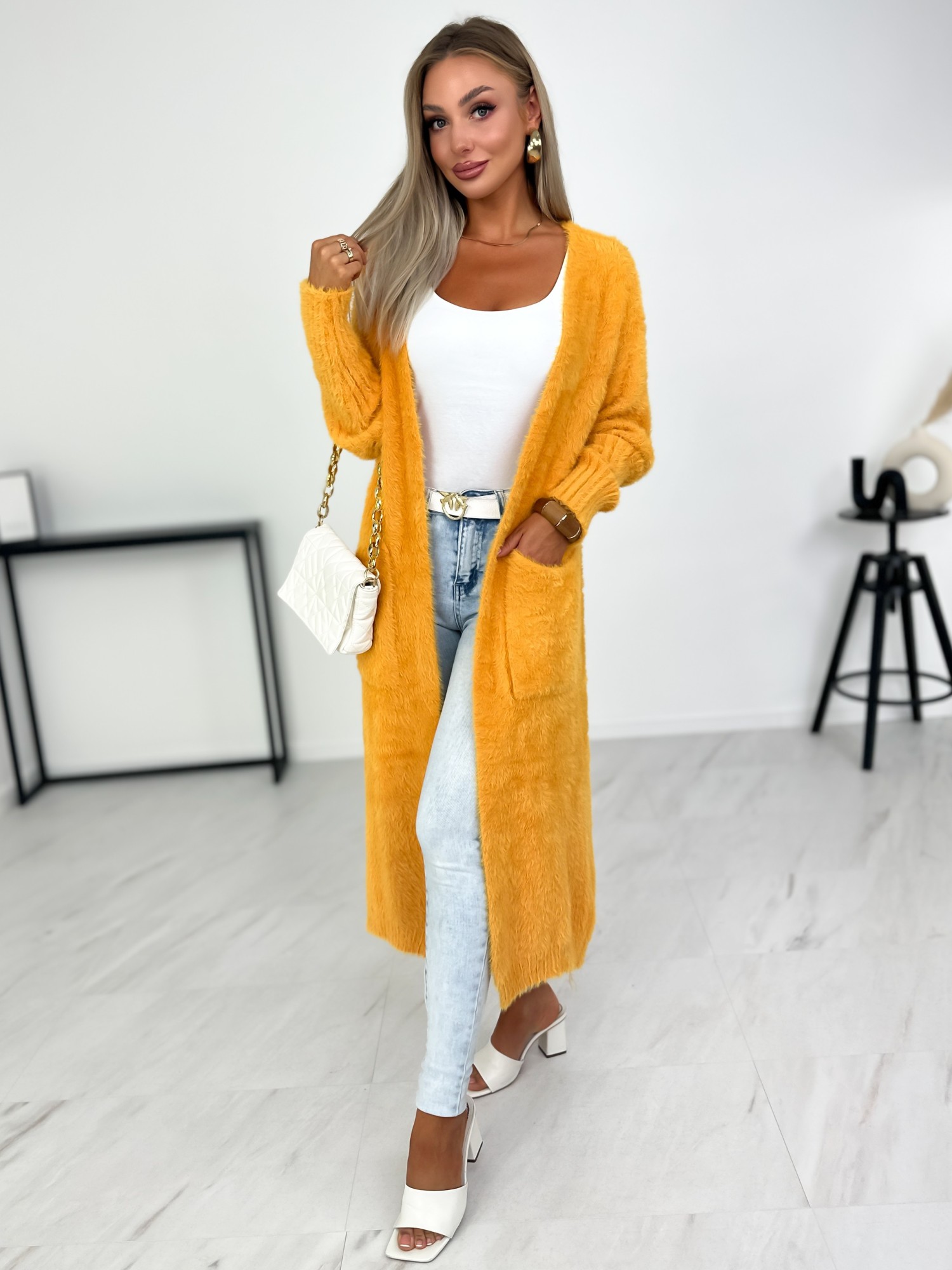 Sweter Kardigan Iganna Miodowy Sweter Kardigan Iganna Miodowy