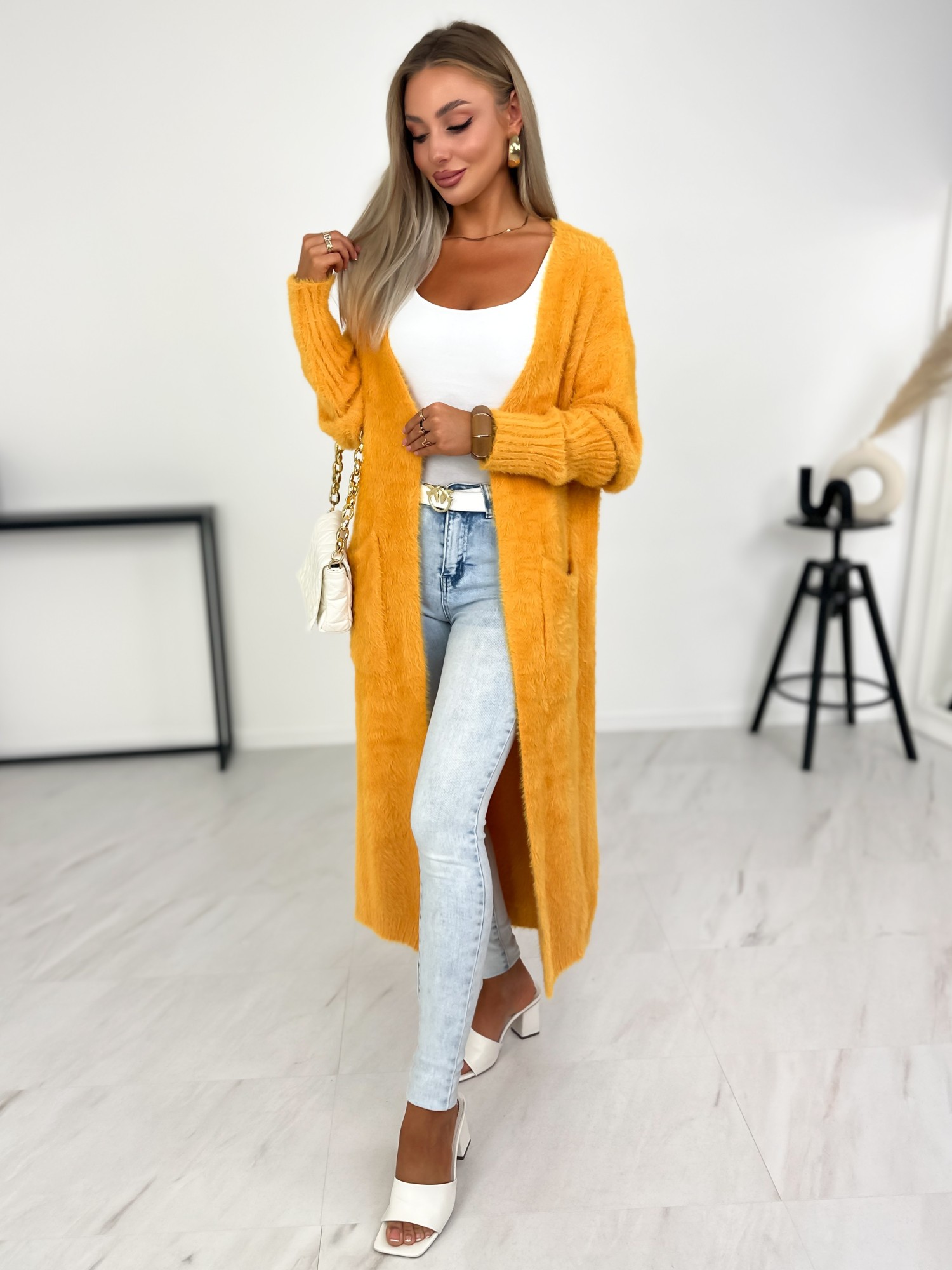 Sweter Kardigan Iganna Miodowy Sweter Kardigan Iganna Miodowy