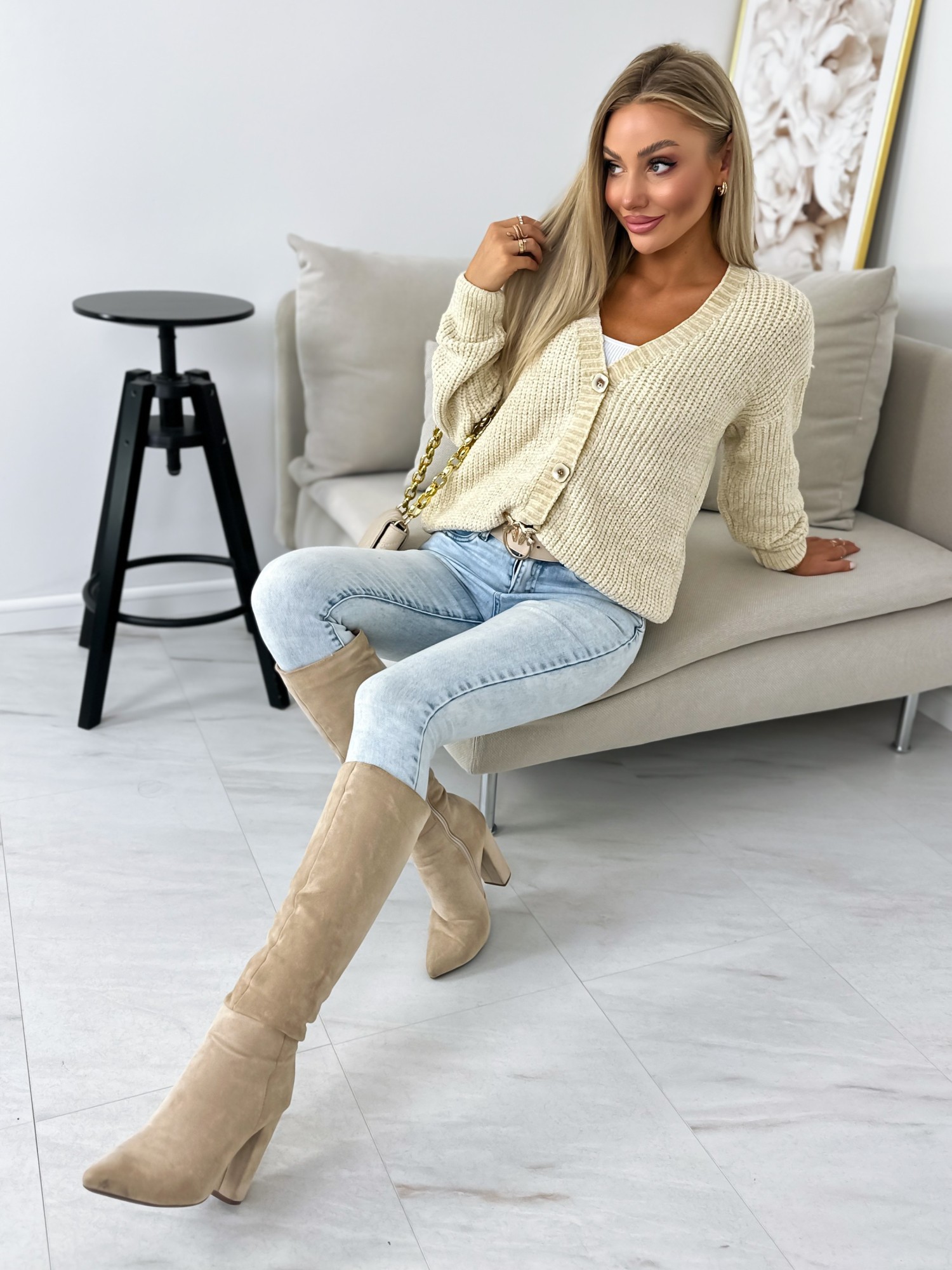 Sweter Borhi Jasnobeżowy Sweter Borhi Jasnobeżowy