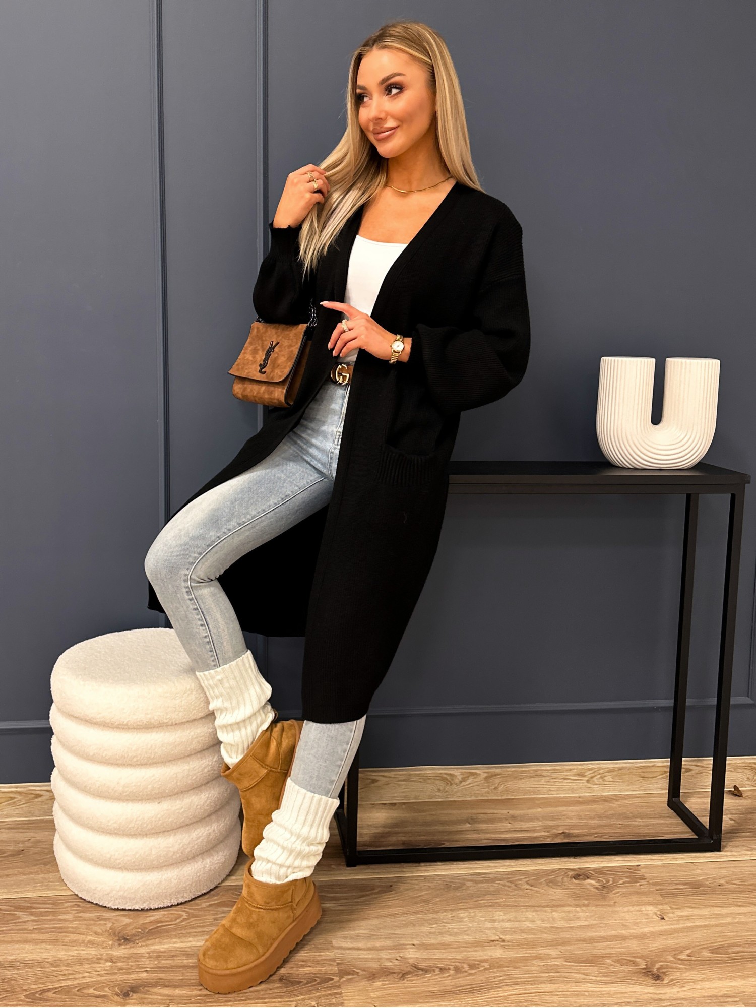 Sweter Kardigan Aroso Czarny Sweter Kardigan Aroso Czarny