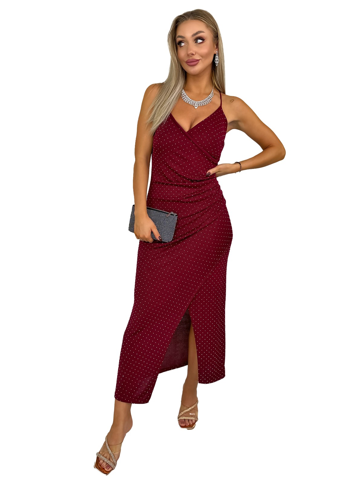Sukienka Miranda Bordowa Sukienka Miranda Bordowa