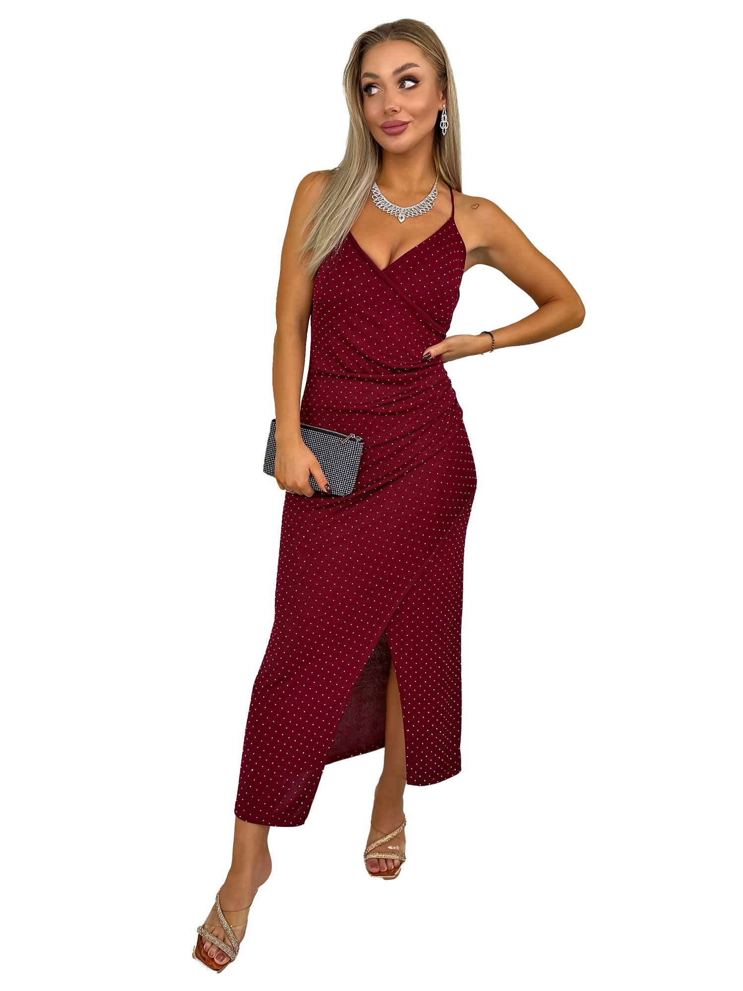 Sukienka Miranda Bordowa Sukienka Miranda Bordowa