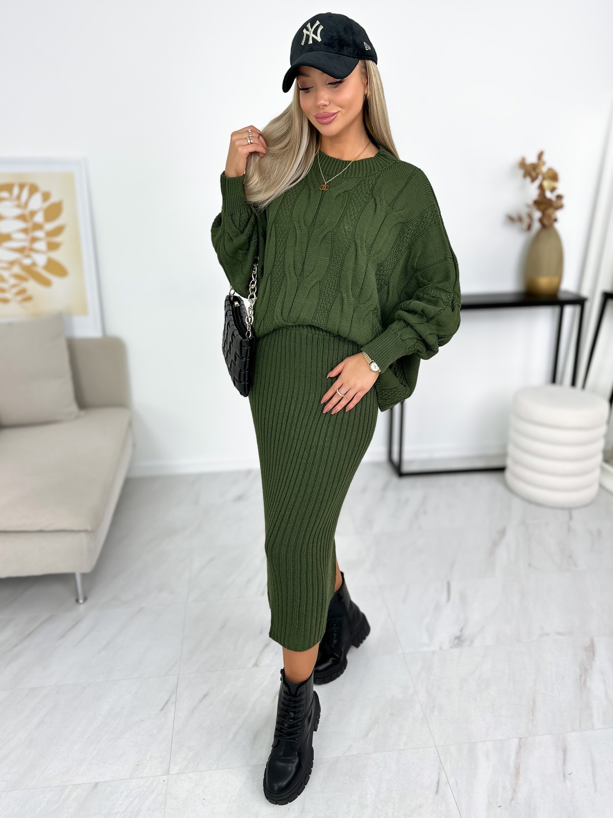 Komplet Millos Ciemny Khaki Komplet Millos Ciemny Khaki