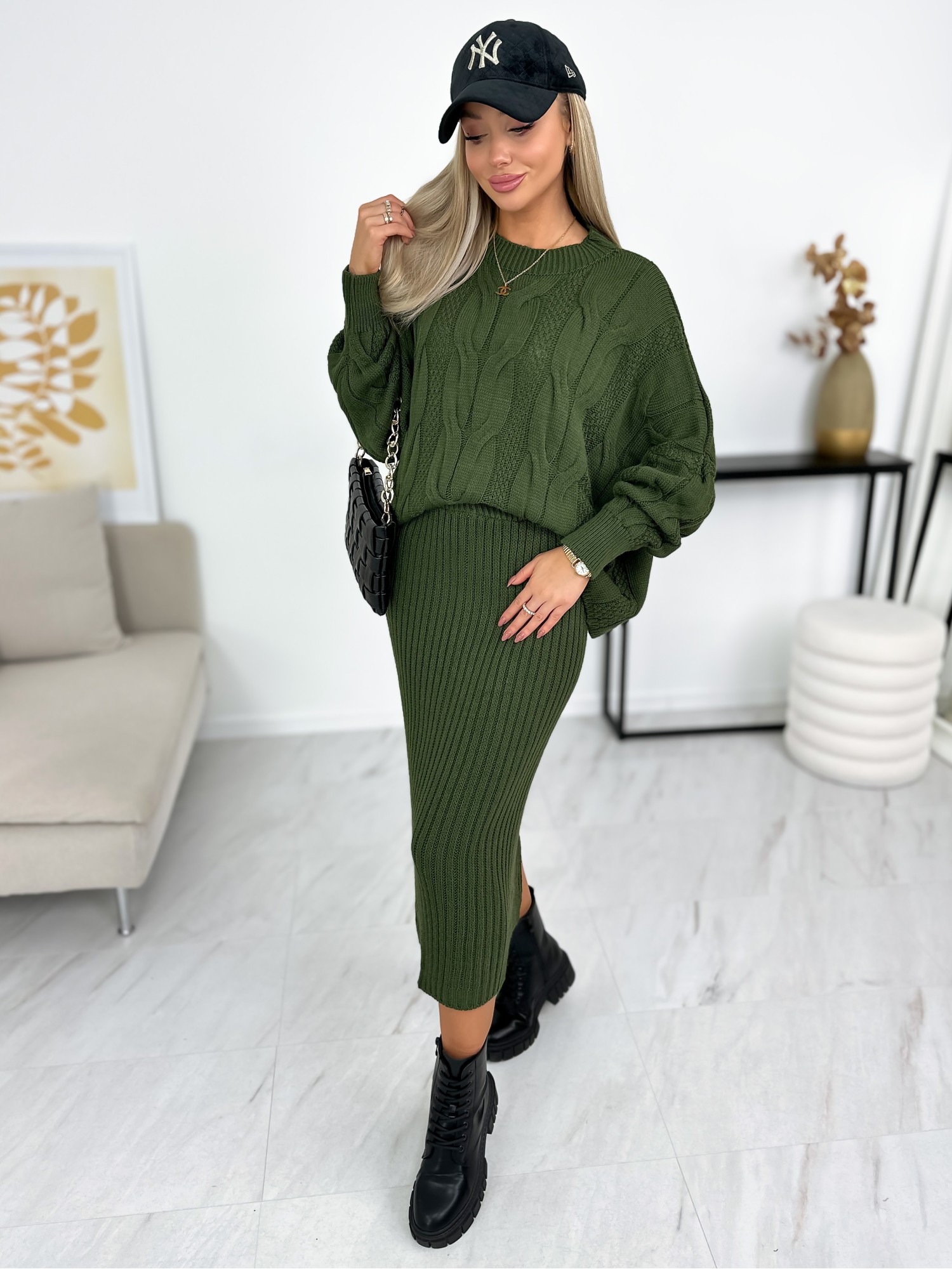 Komplet Millos Ciemny Khaki Komplet Millos Ciemny Khaki