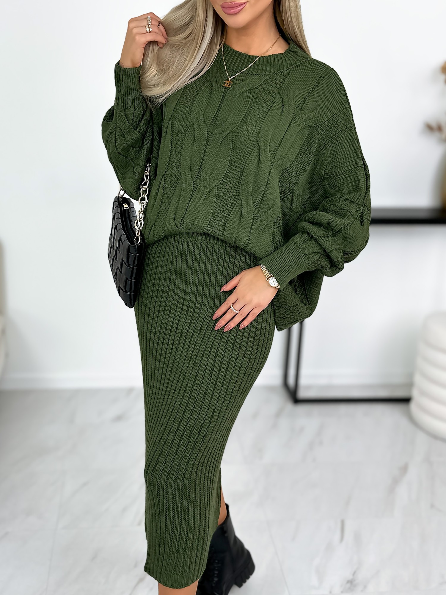 Komplet Millos Ciemny Khaki Komplet Millos Ciemny Khaki