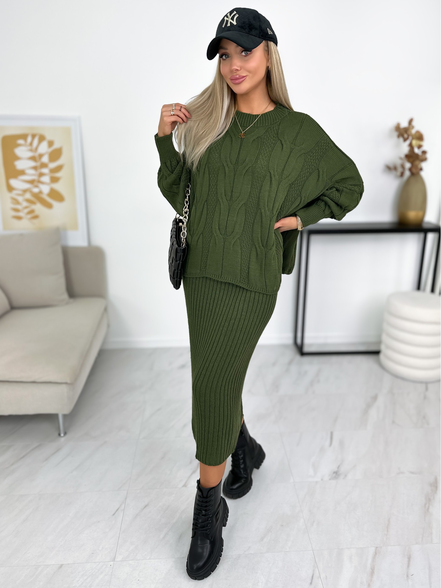 Komplet Millos Ciemny Khaki Komplet Millos Ciemny Khaki