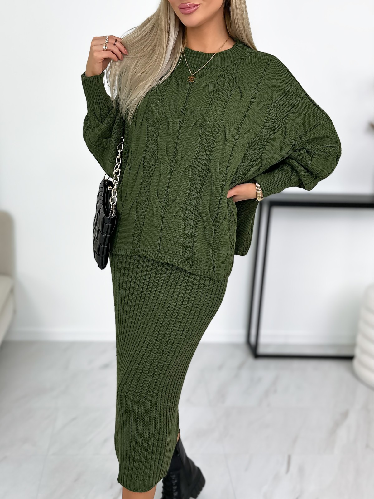 Komplet Millos Ciemny Khaki Komplet Millos Ciemny Khaki