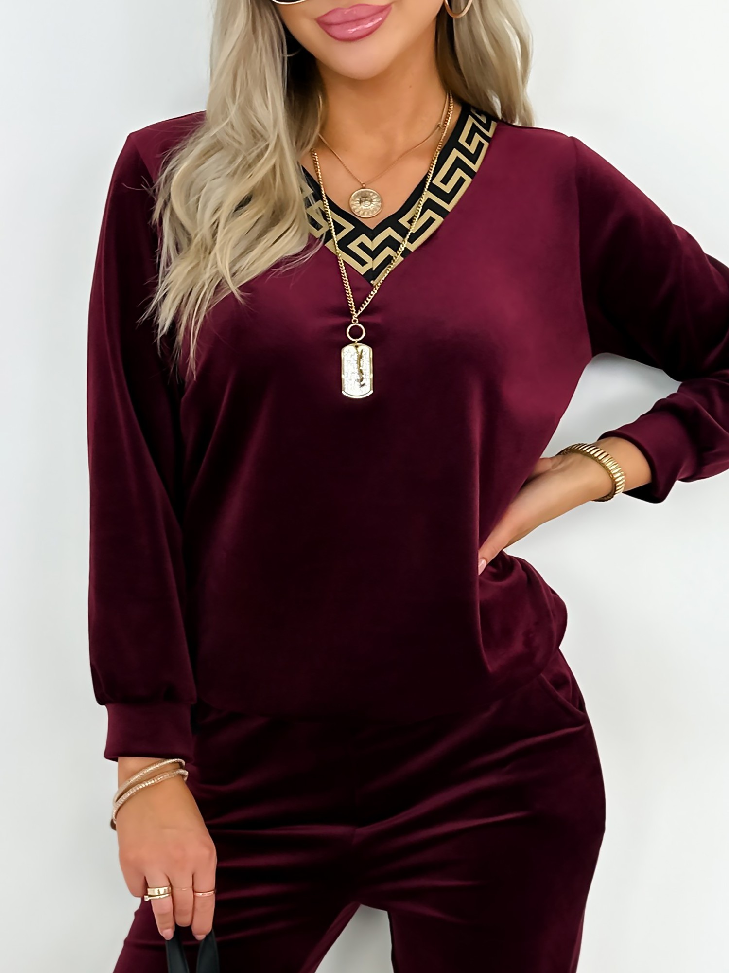 Dres Carla Bordowy Dres Carla Bordowy