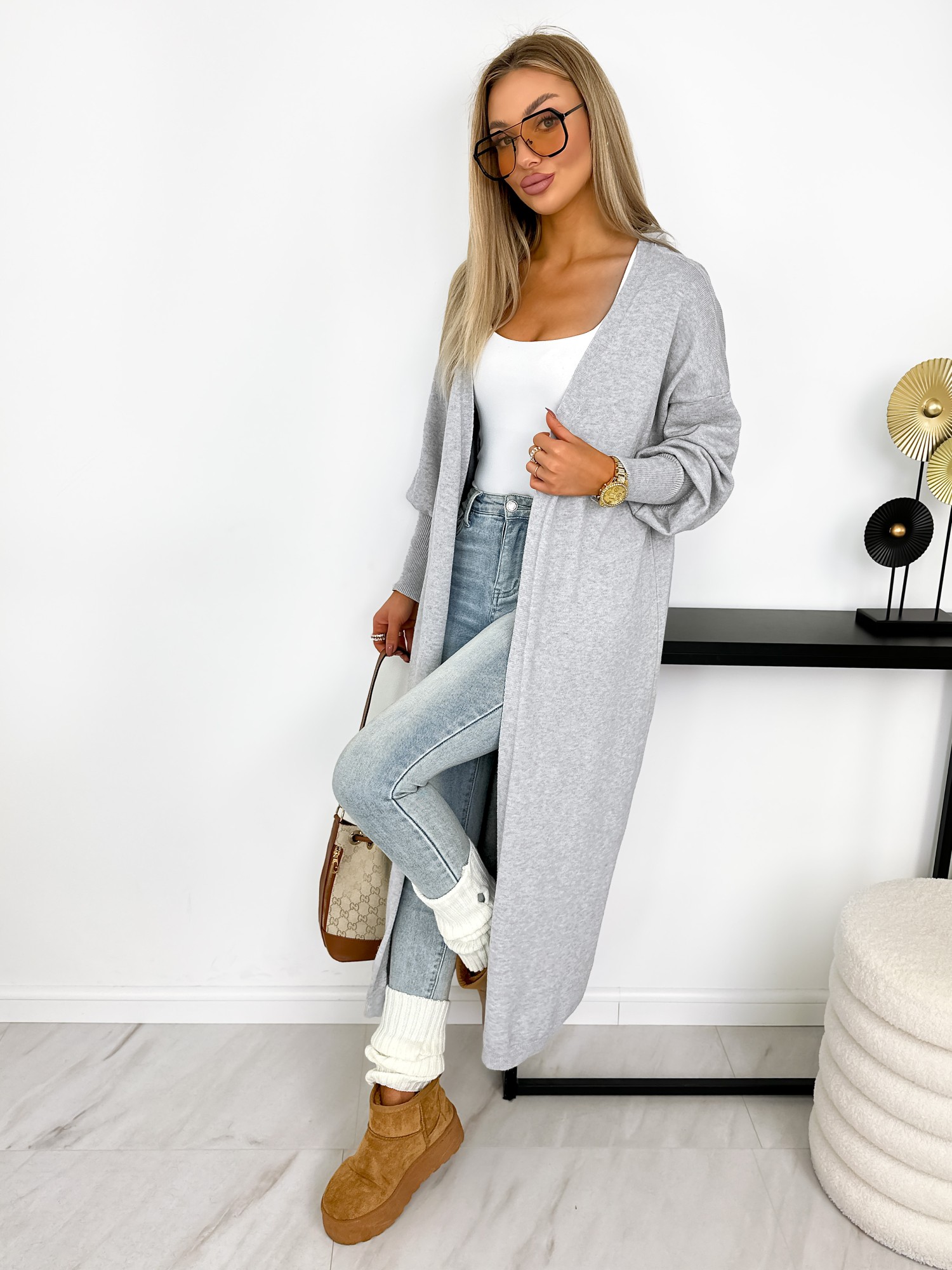 Sweter Long Avola Szary Sweter Long Avola Szary