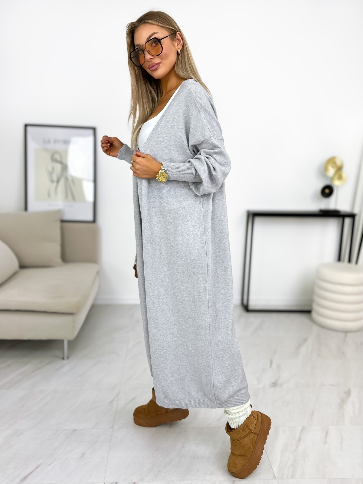Sweter Long Avola Szary Sweter Long Avola Szary