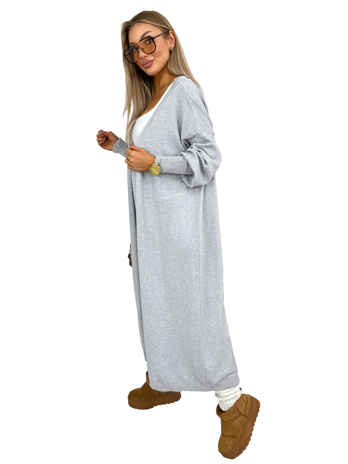 Sweter Long Avola Szary Sweter Long Avola Szary