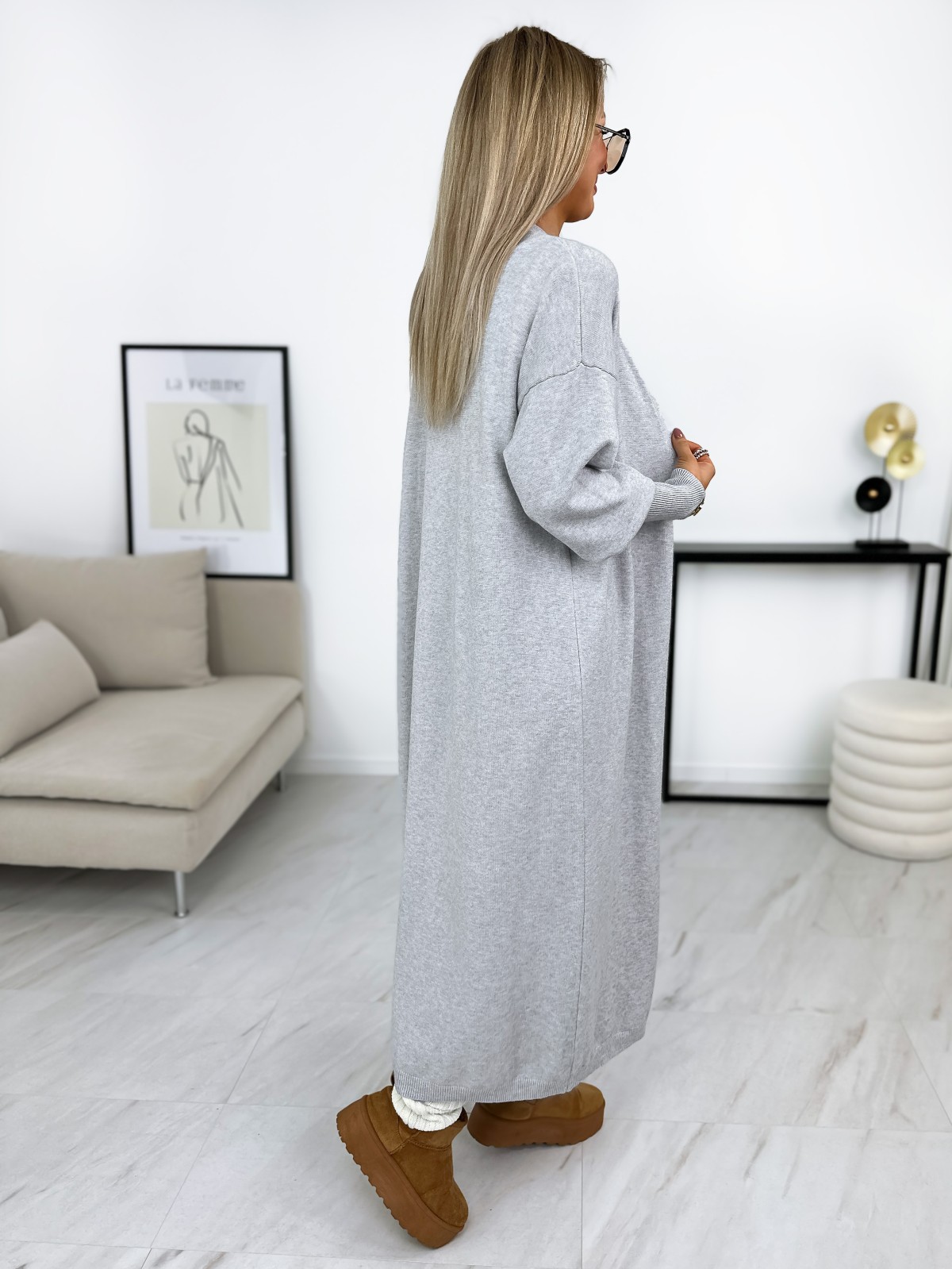 Sweter Long Avola Szary Sweter Long Avola Szary