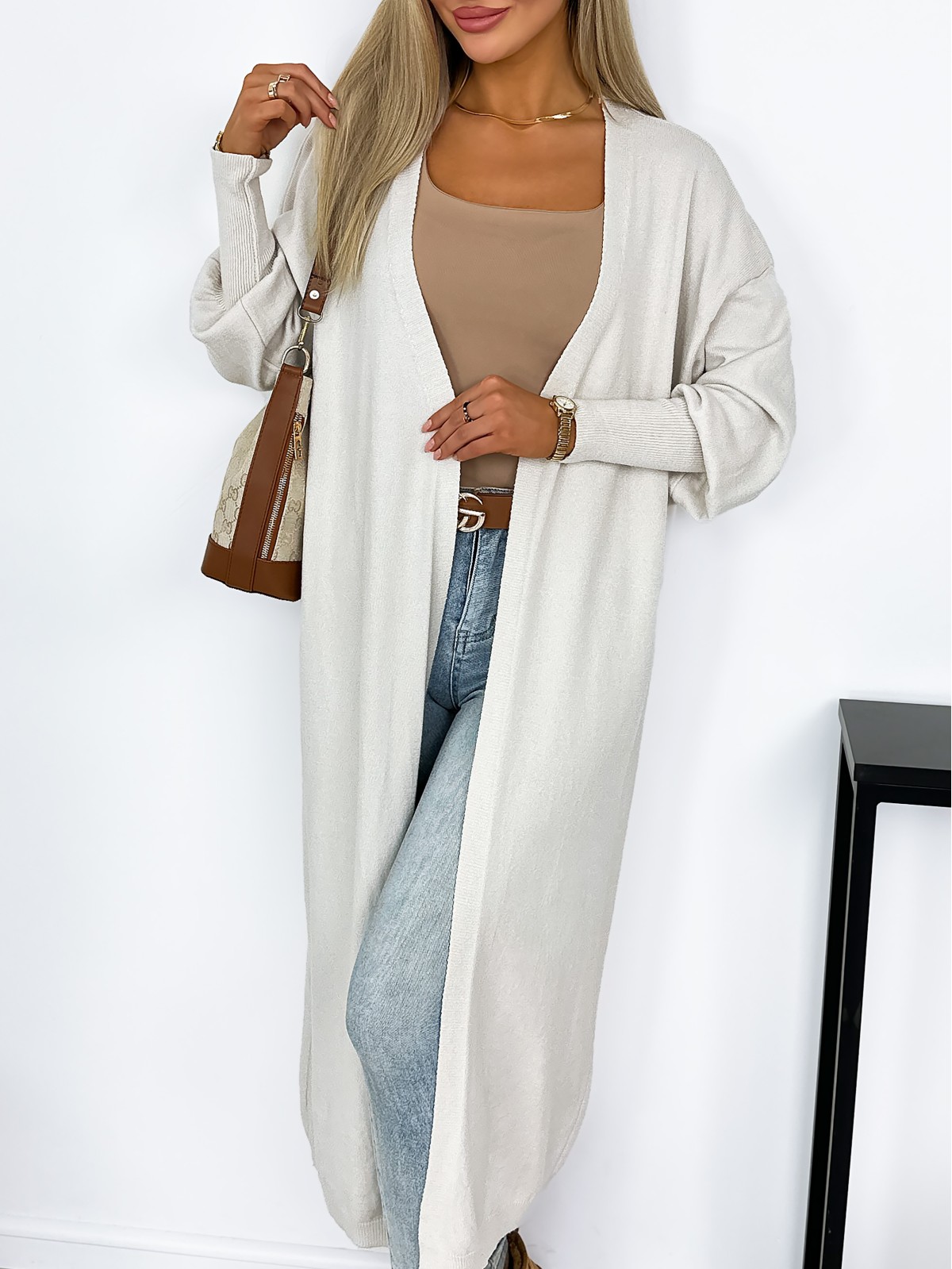 Sweter Long Avola Jasnobeżowy Sweter Long Avola Jasnobeżowy