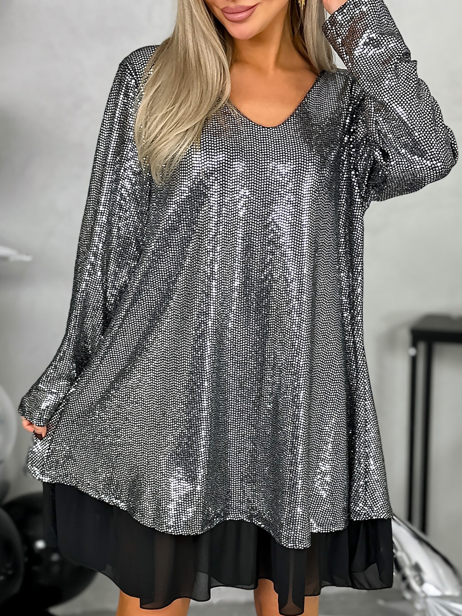 Sukienka Maribi Glow Srebrna Sukienka Maribi Glow Srebrna