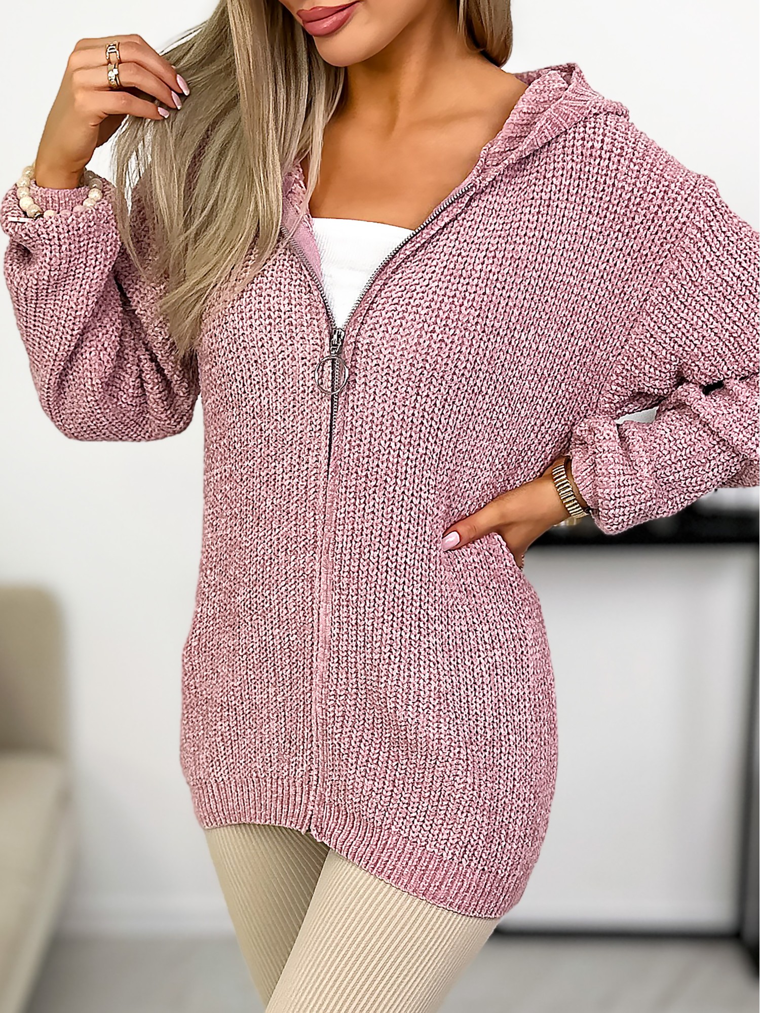 Sweter Jolian Pudrowy Róż