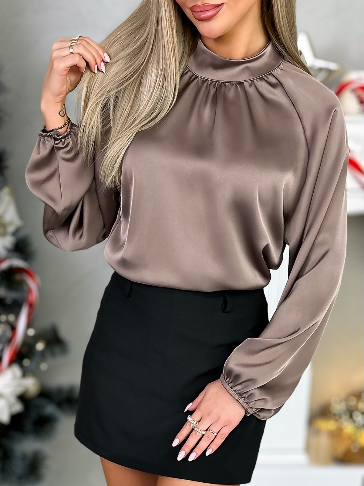 Bluzka Satynowa Sirina Cappuccino Bluzka Satynowa Sirina Cappuccino