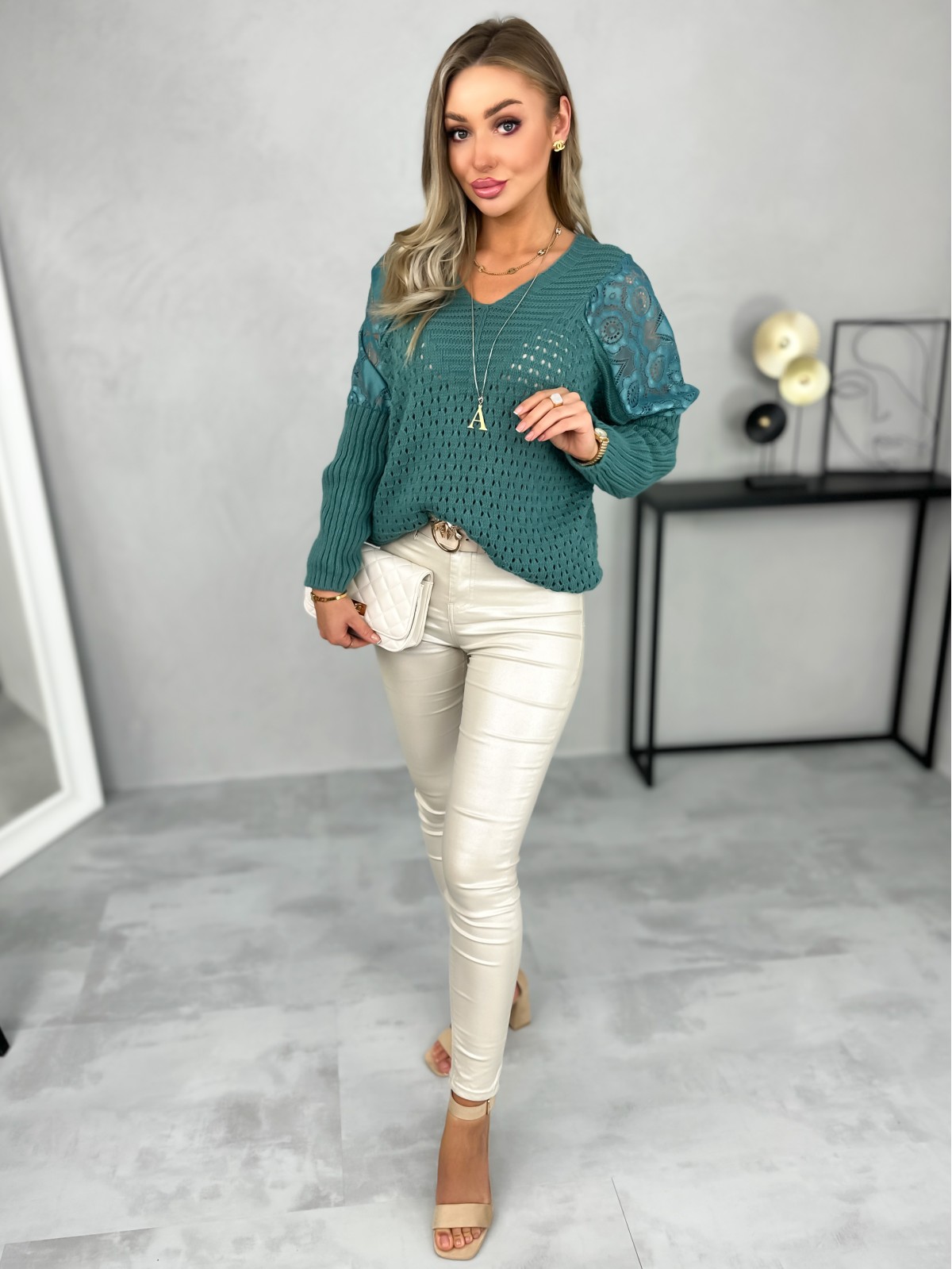 Sweter Lenera Ciemnomiętowy Sweter Lenera Ciemnomiętowy
