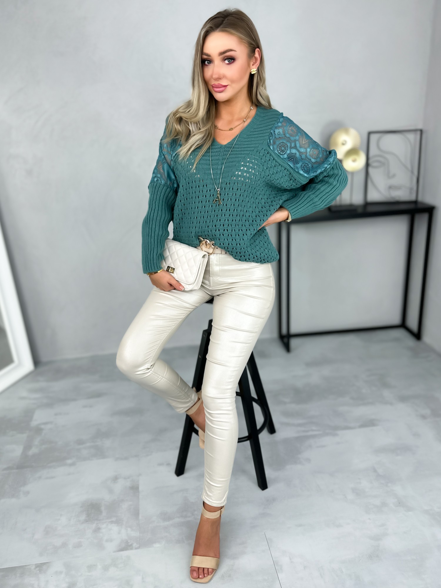 Sweter Lenera Ciemnomiętowy Sweter Lenera Ciemnomiętowy