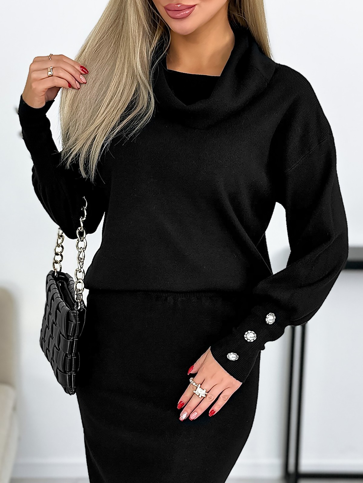 Komplet Dzianinowy Zakina Czarny