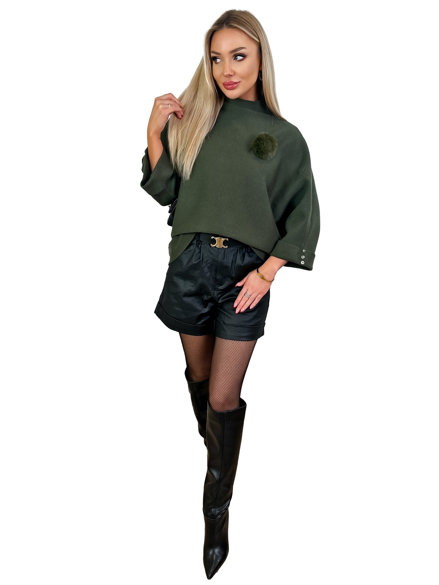 Bluzka Sweterkowa Gostina Khaki Bluzka Sweterkowa Gostina Khaki