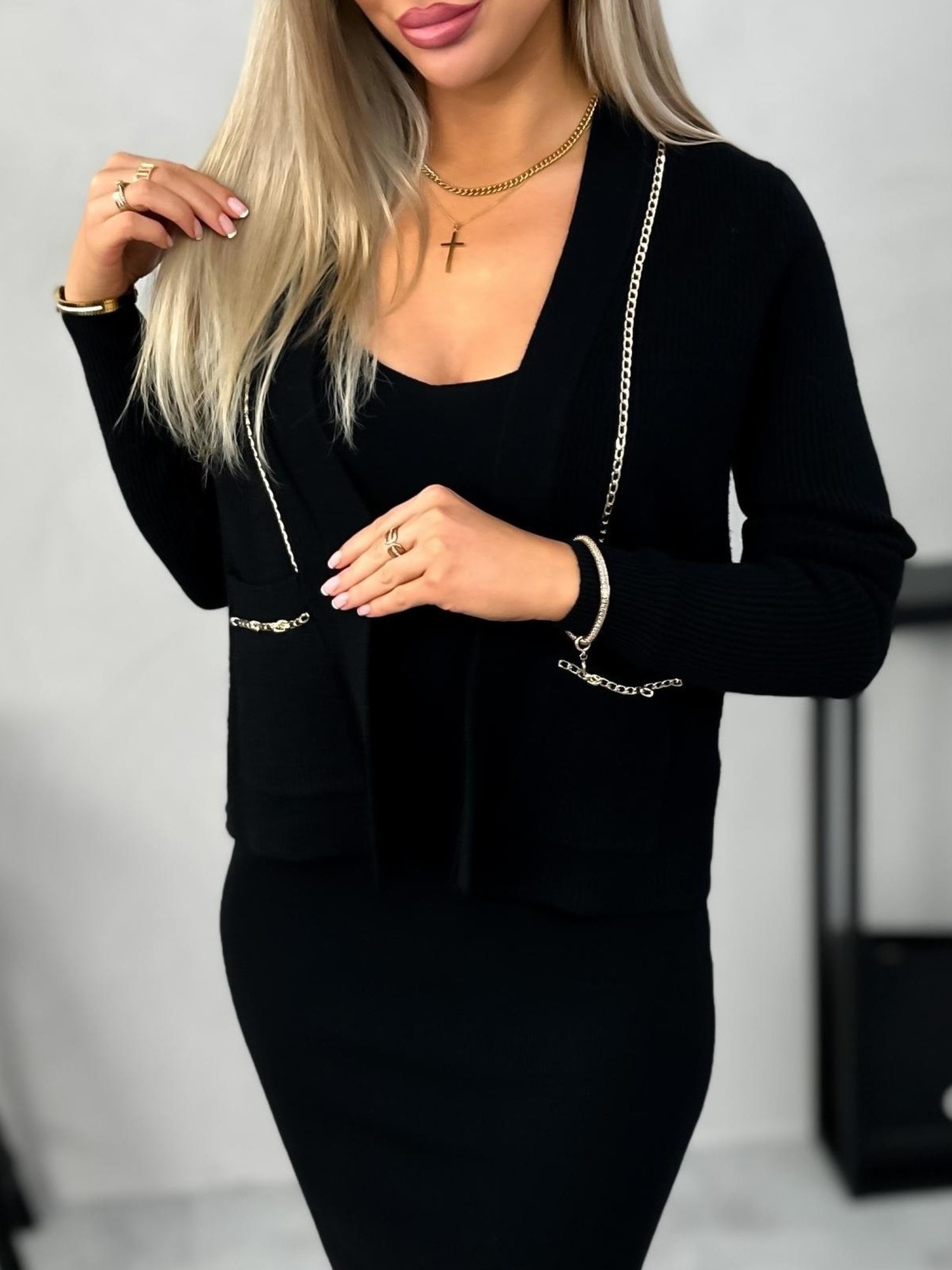 Komplet Sweterkowy Felicjana Czarny