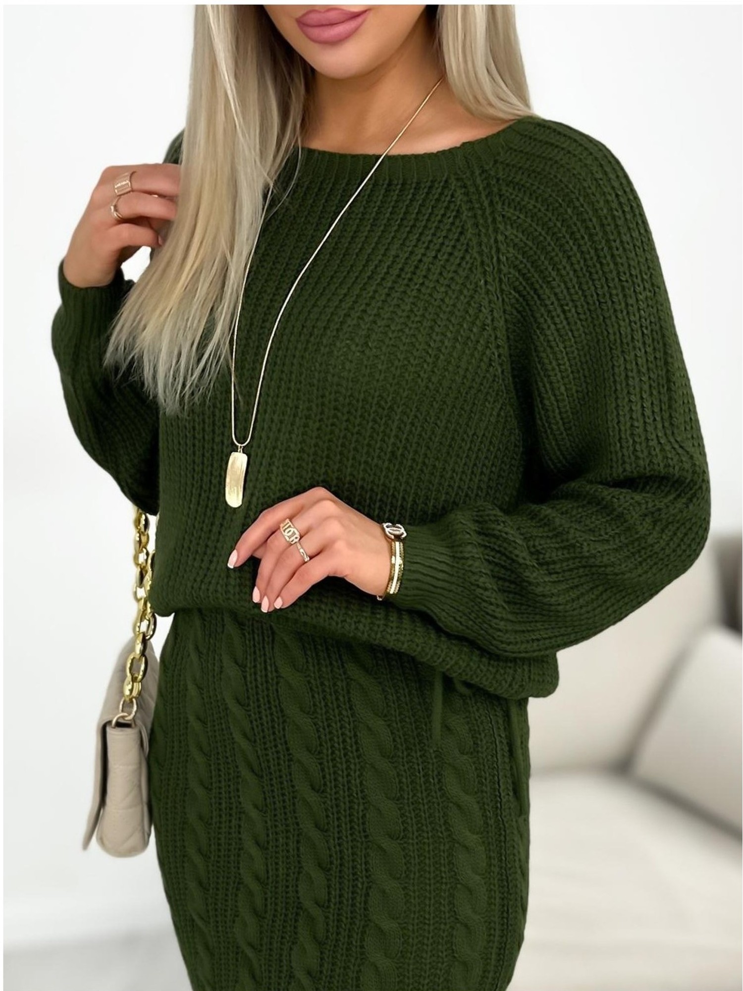 Komplet Sweterkowy Domingo Khaki