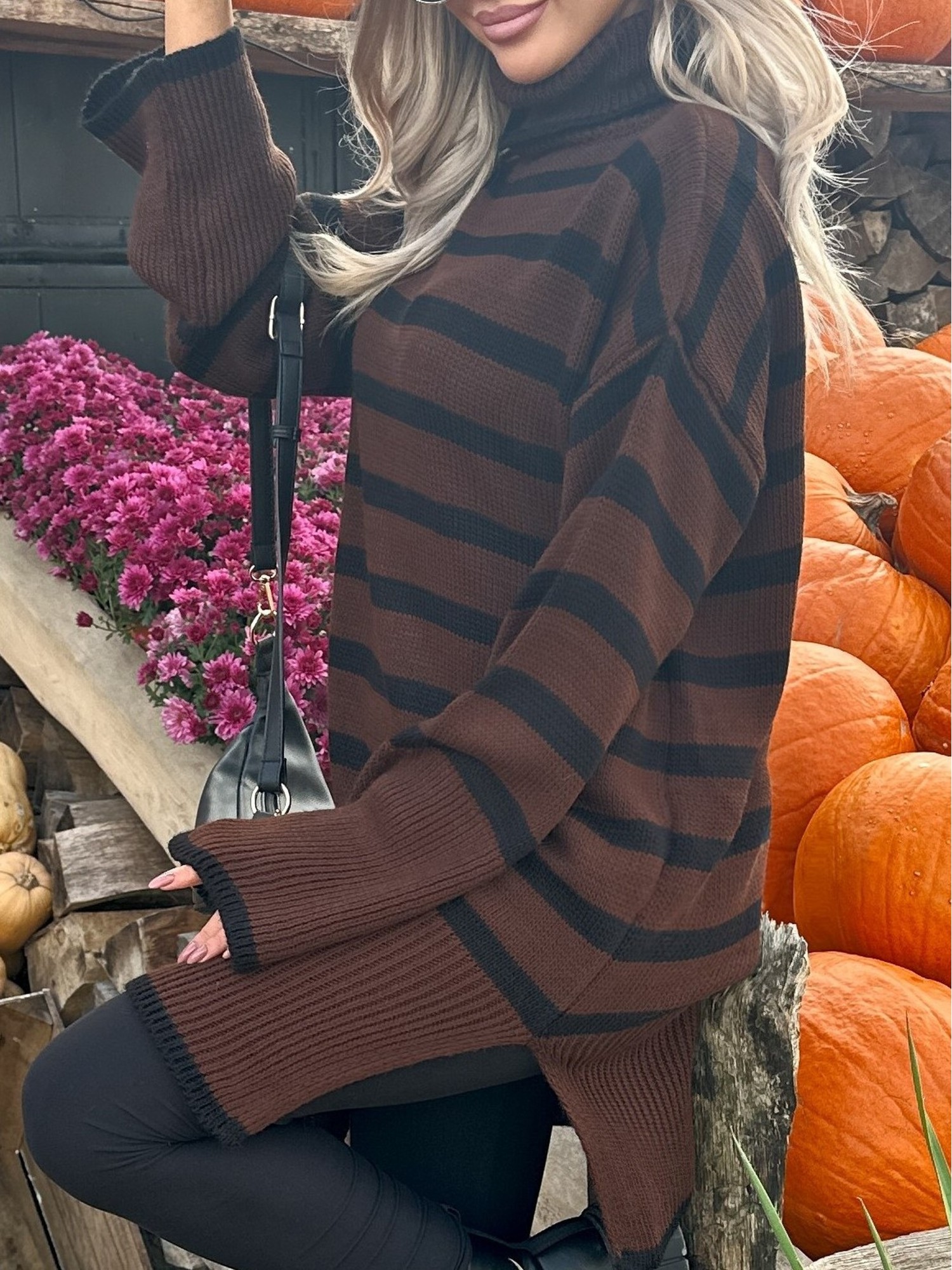 Sweter Lunita Brązowo-Czarny Sweter Lunita Brązowo-Czarny