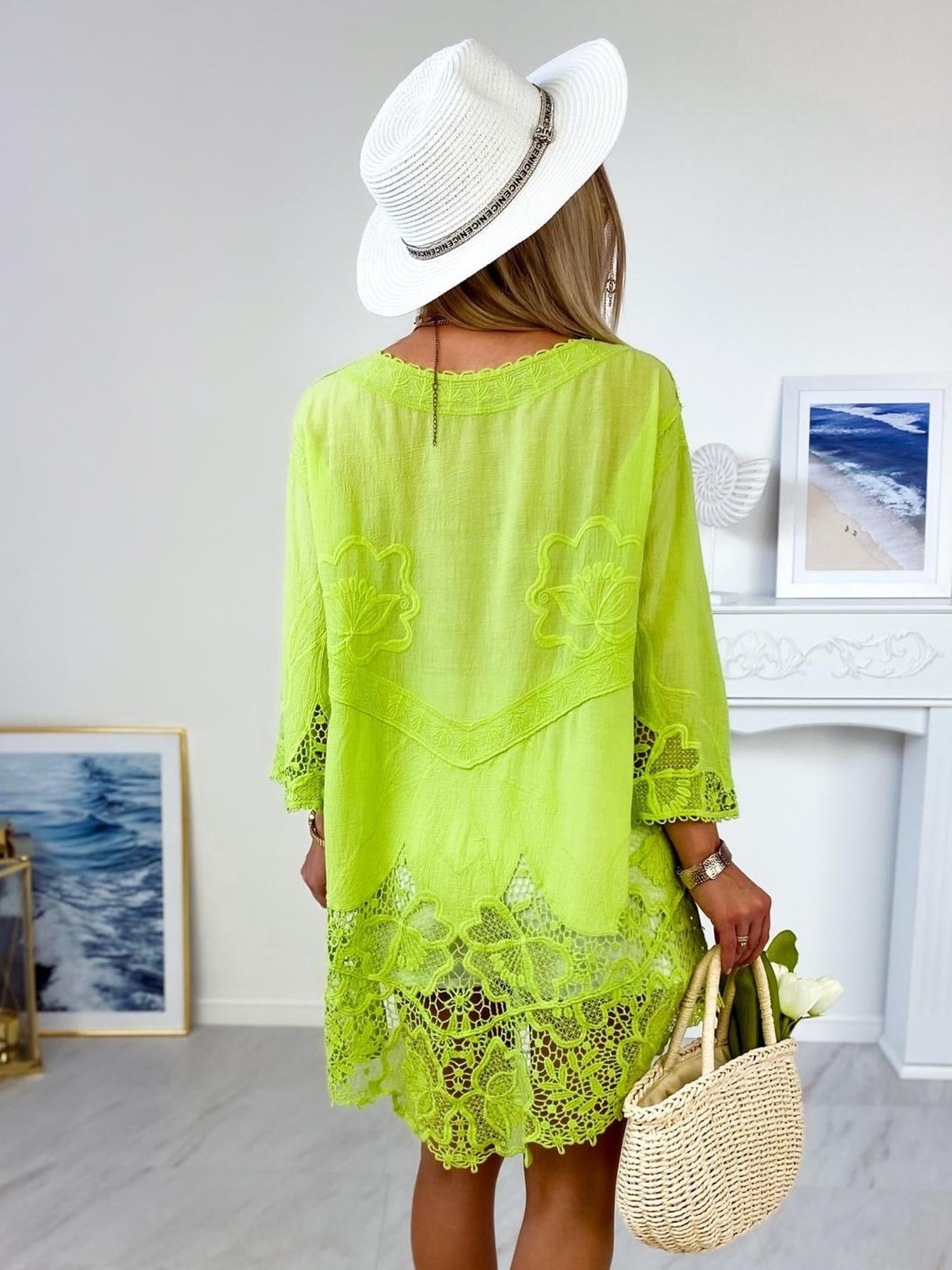 Bluzka Boho Oliana Two Limonkowa Bluzka Boho Oliana Two Limonkowa