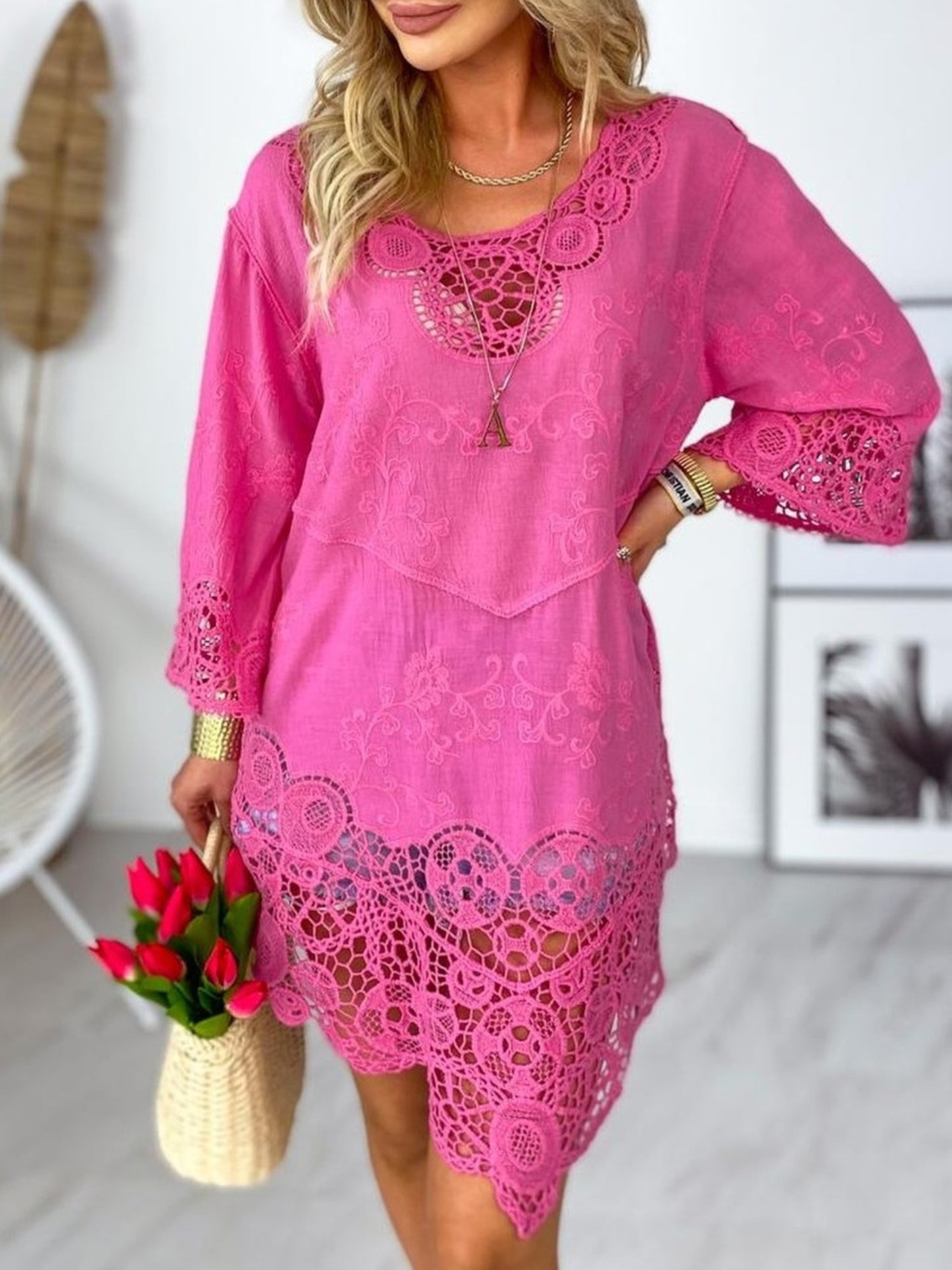 Bluzka Boho Oliana Fuksja Bluzka Boho Oliana Fuksja