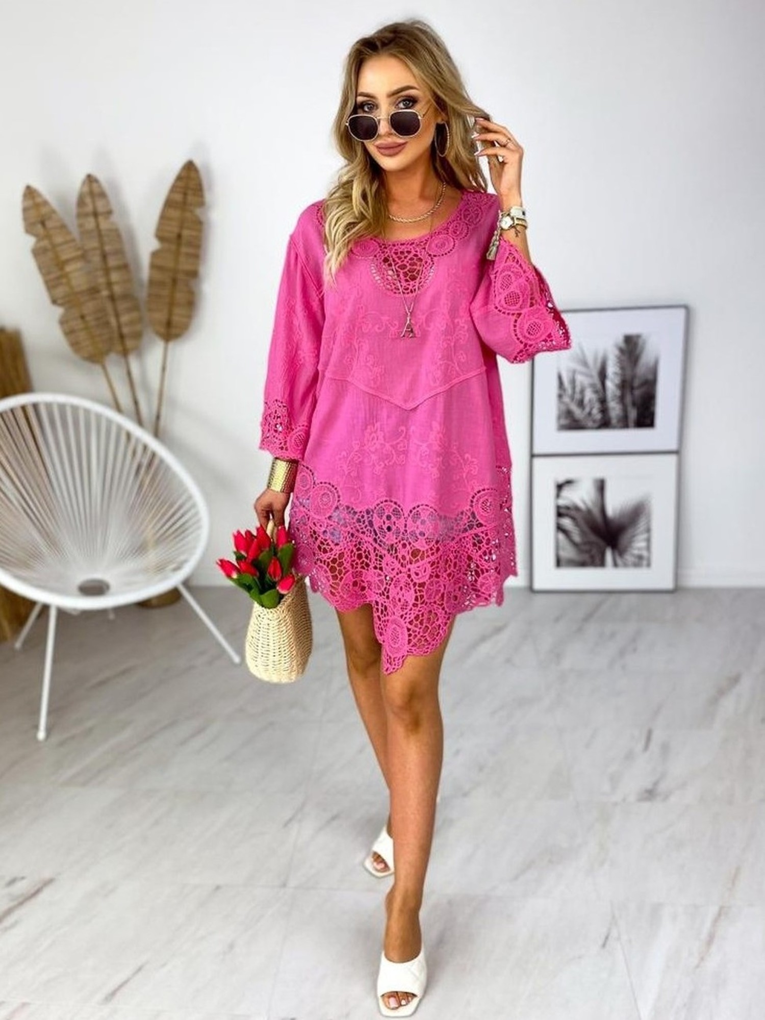 Bluzka Boho Oliana Fuksja Bluzka Boho Oliana Fuksja