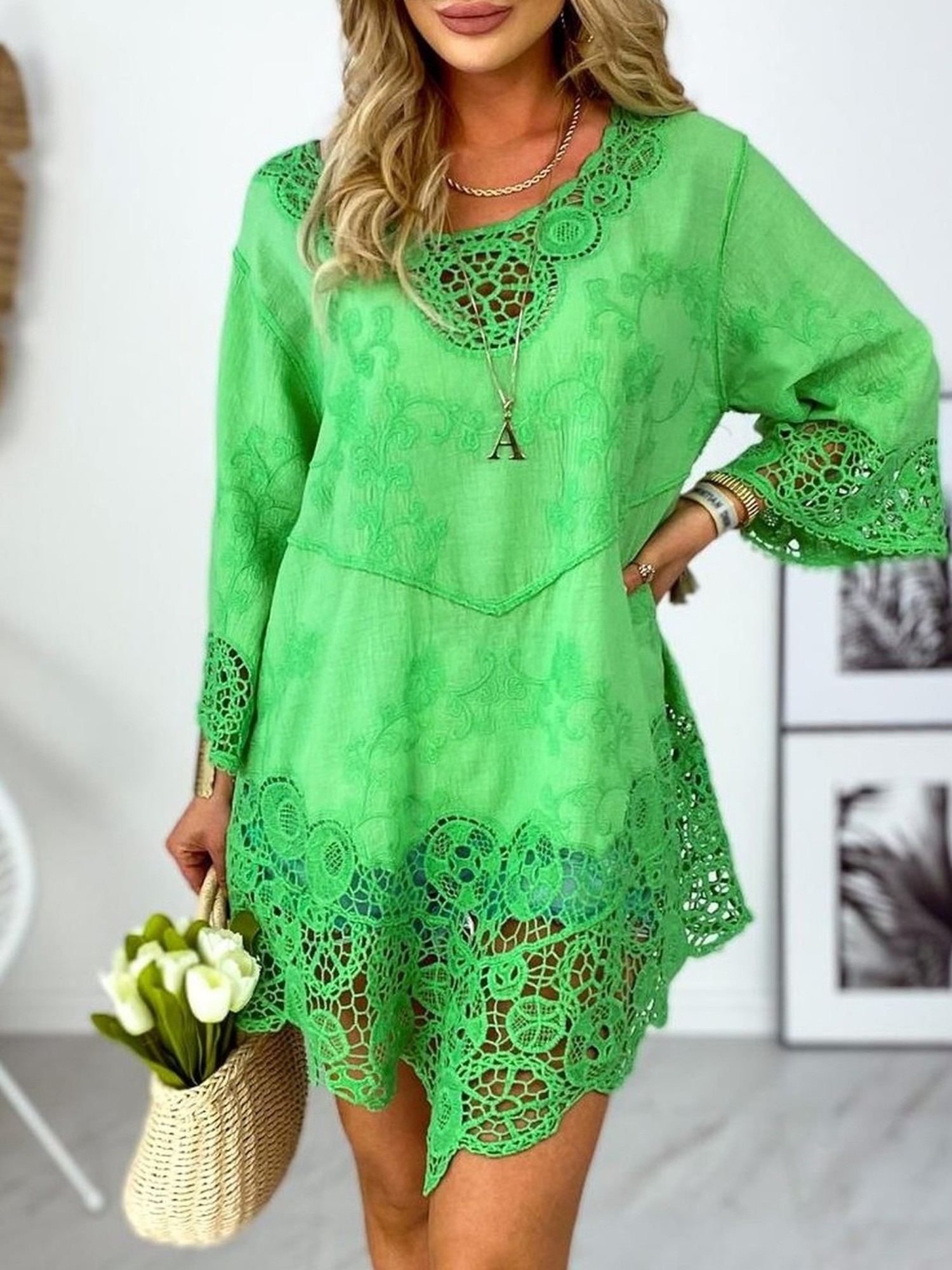 Bluzka Boho Oliana Zielona Bluzka Boho Oliana Zielona