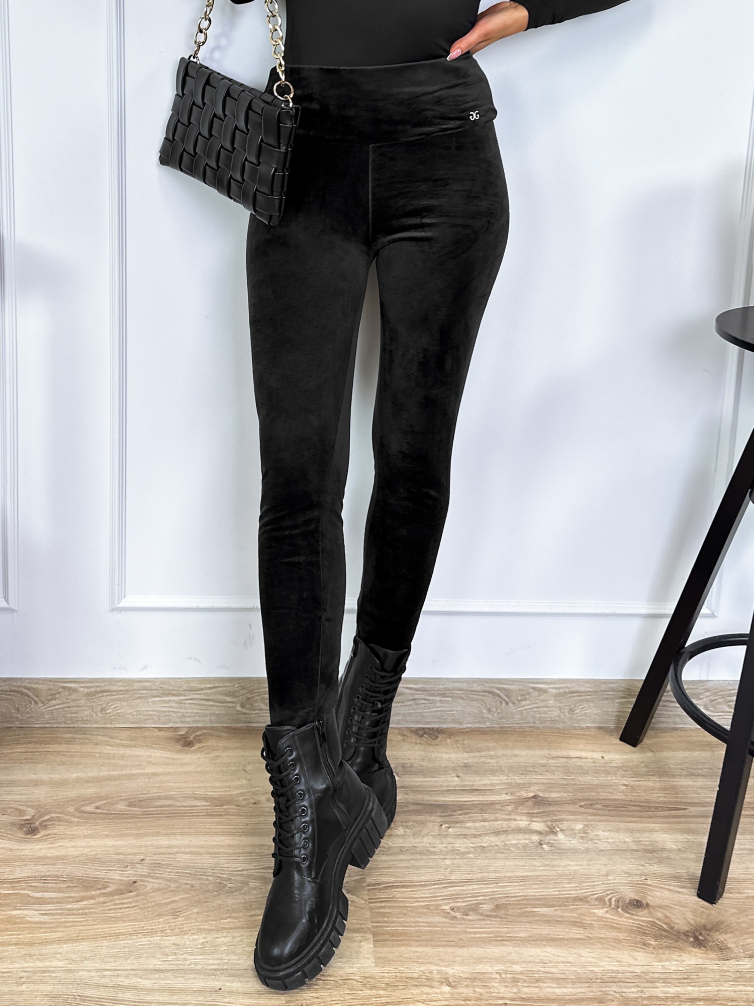 Legginsy Welurowe Tino Czarne Legginsy Welurowe Tino Czarne