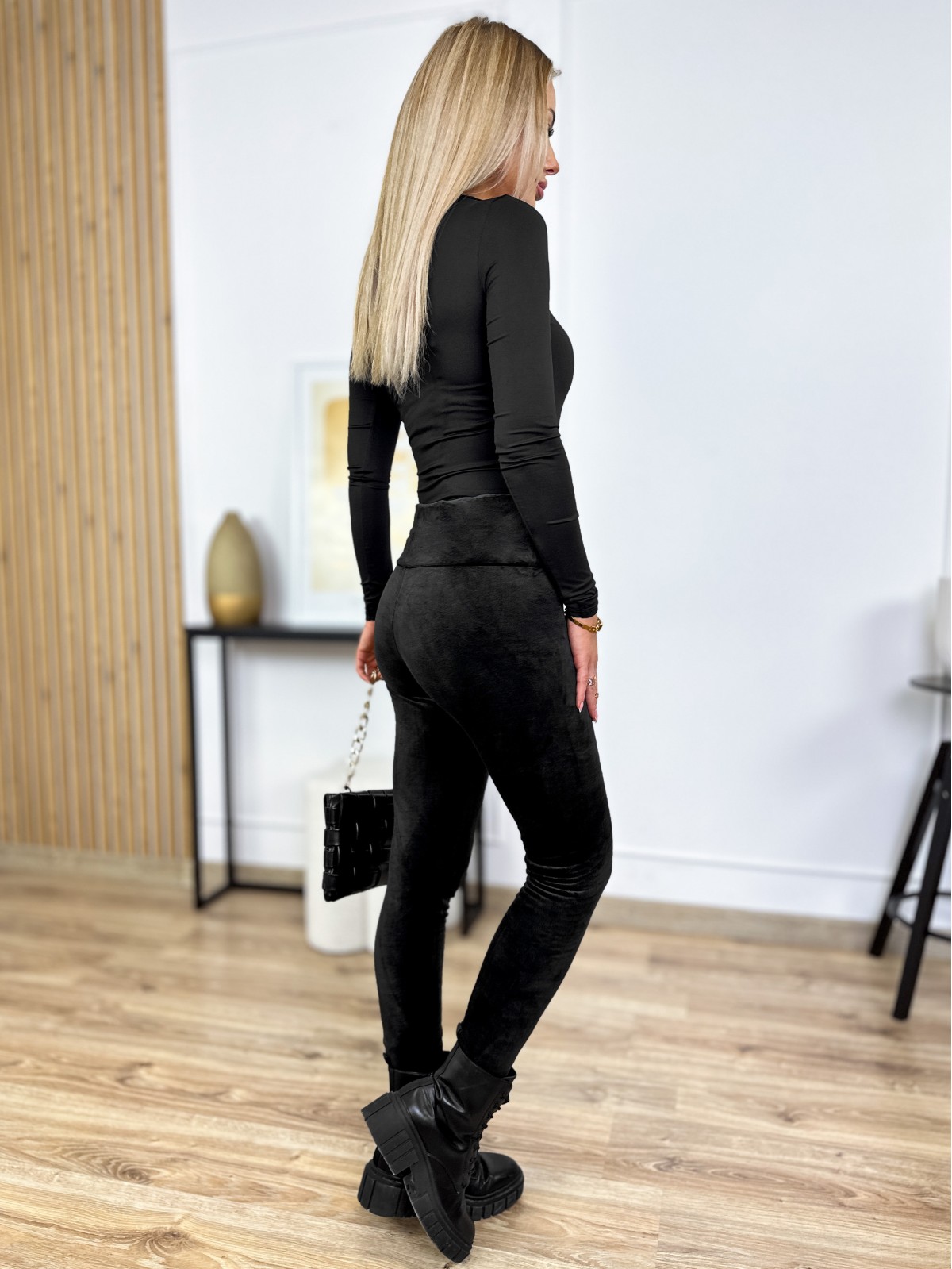 Legginsy Welurowe Tino Czarne Legginsy Welurowe Tino Czarne