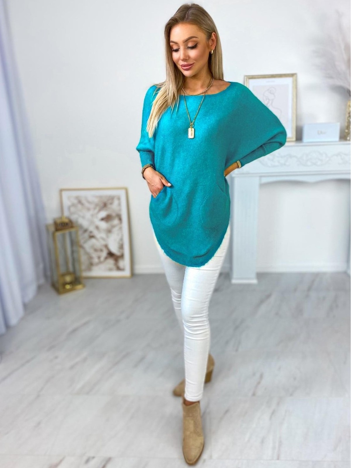 Sweter Daris Turkusowy Sweter Daris Turkusowy