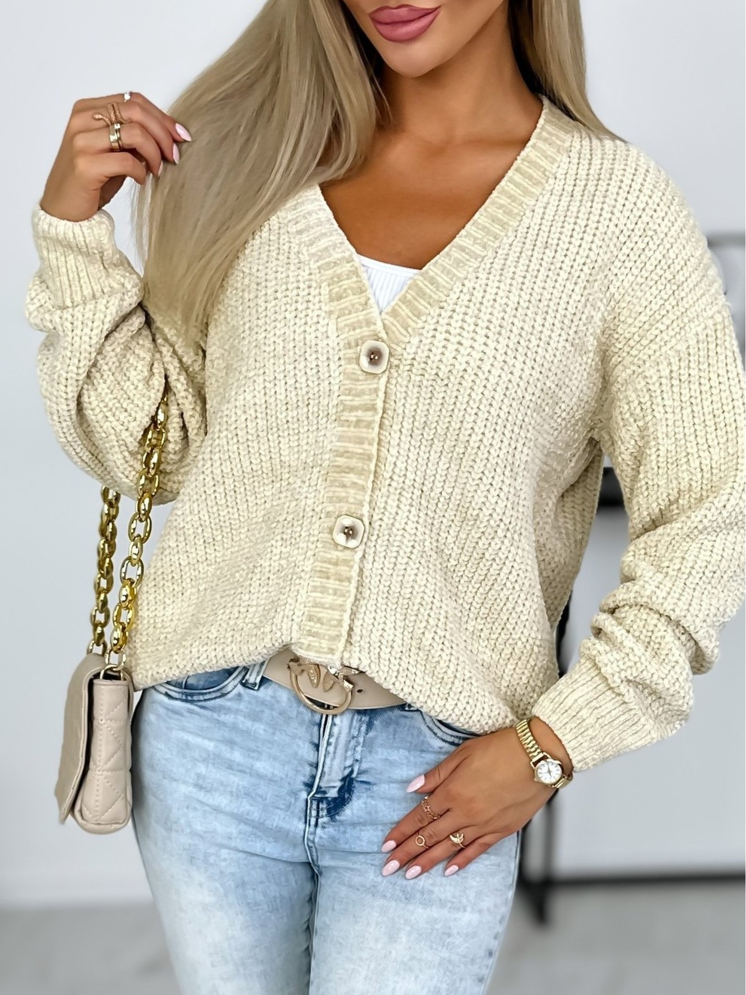 Sweter Borhi Jasnobeżowy