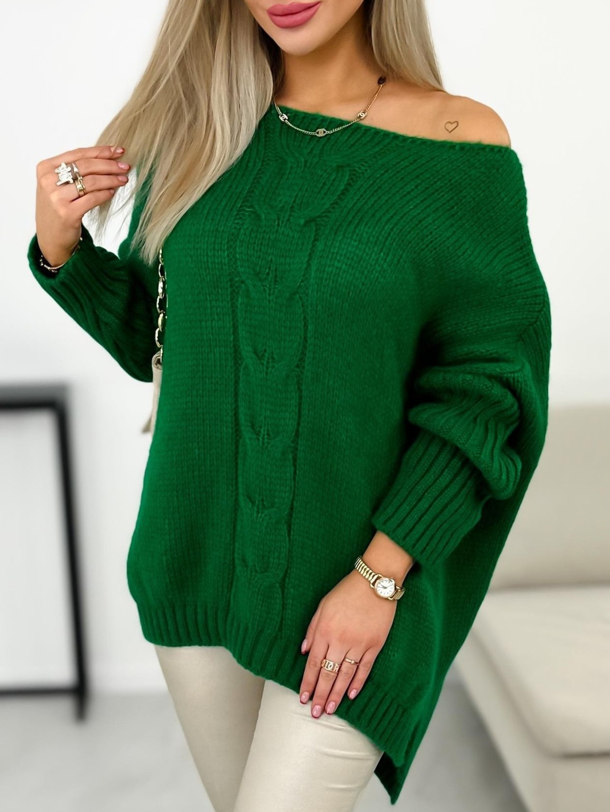 Sweter Ligo Zielony Sweter Ligo Zielony
