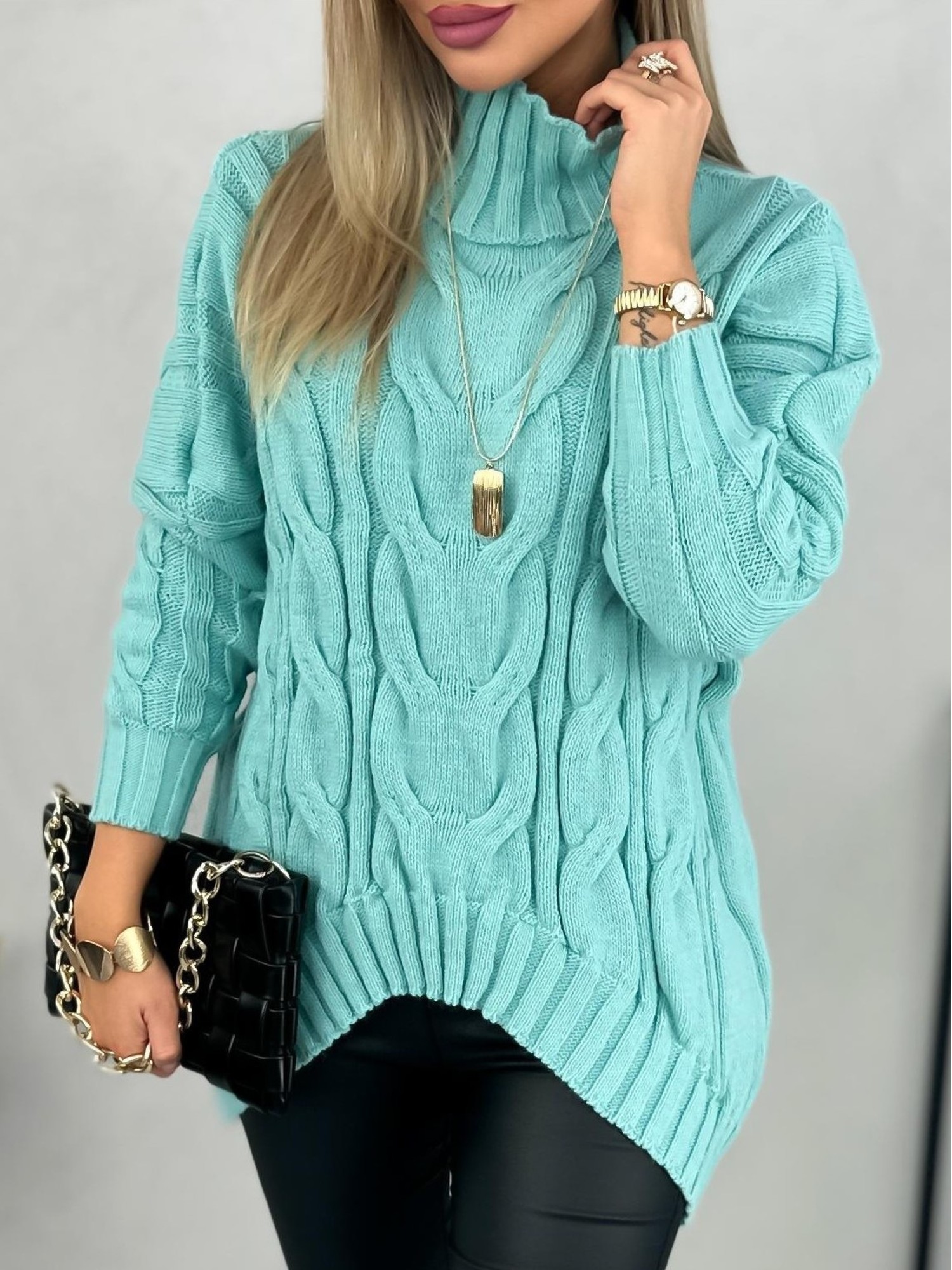 Sweter Ressa Turkusowy