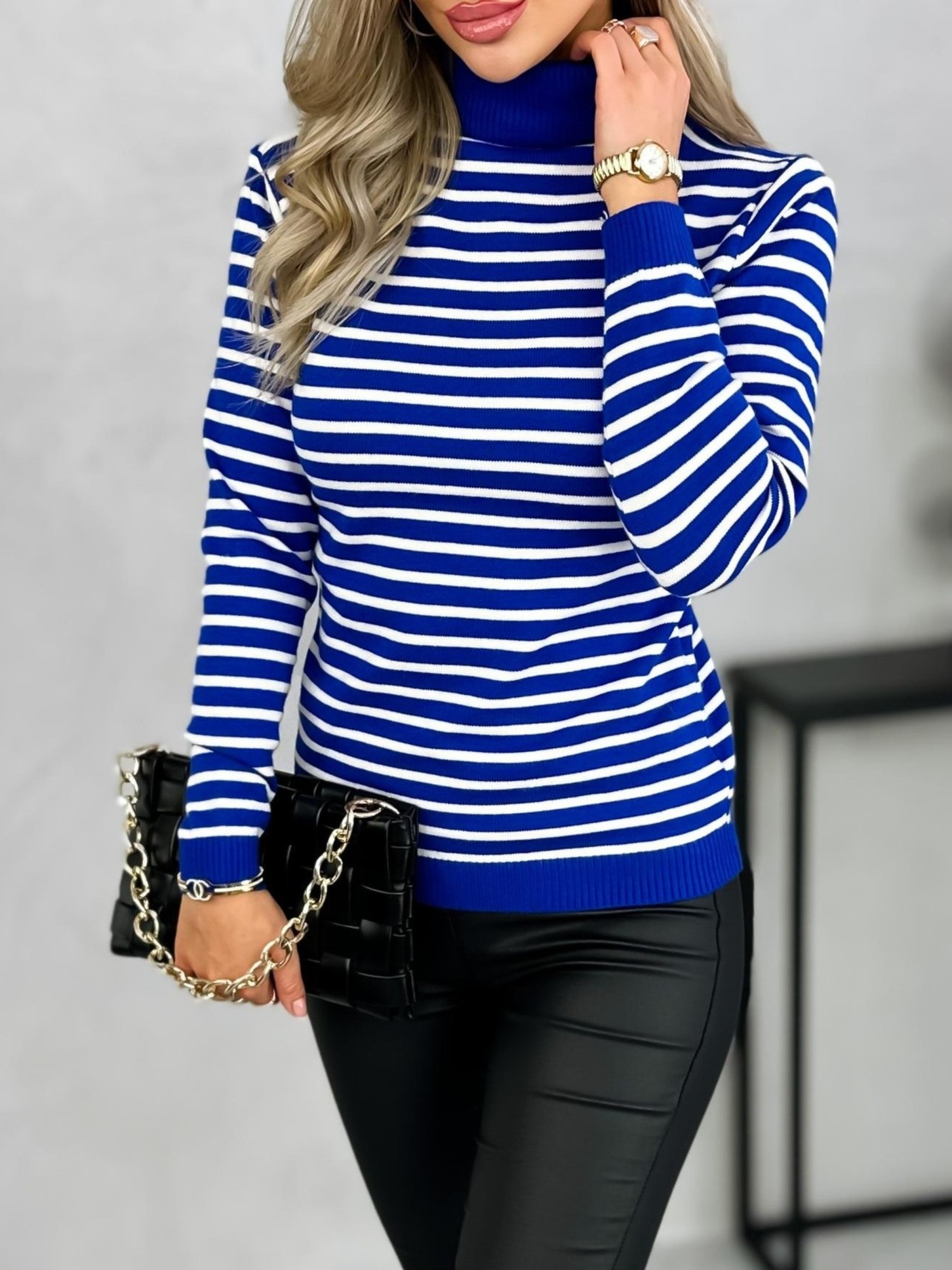 Golf Aprico Chabrowo-Biały Golf Aprico Chabrowo-Biały