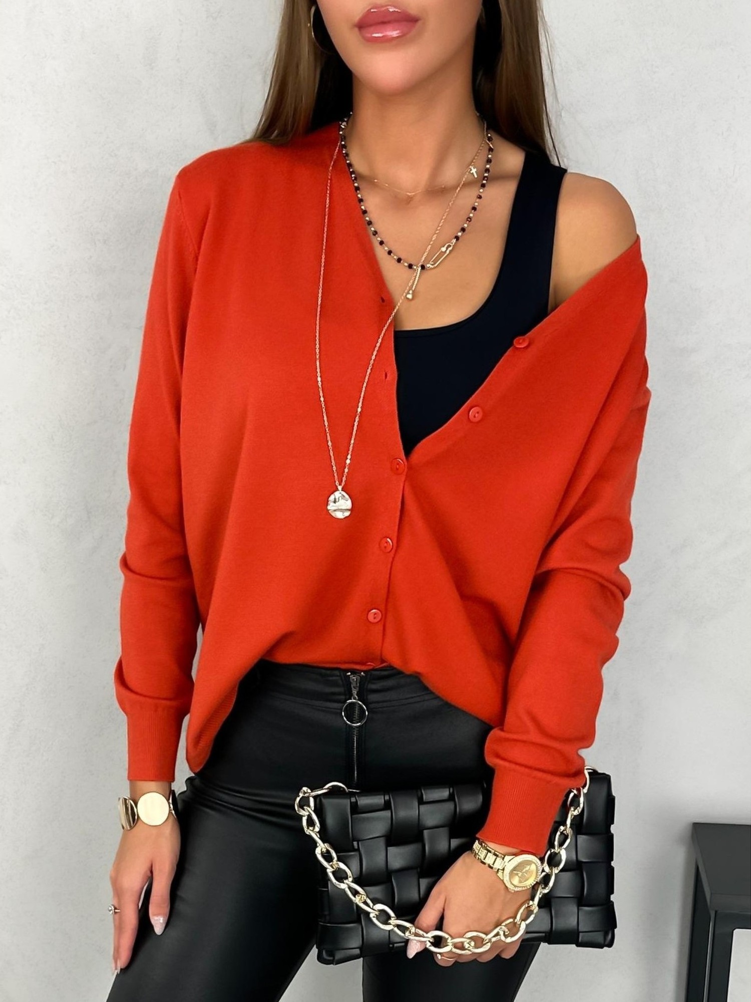 Sweter Derino Pomarańczowy Sweter Derino Pomarańczowy