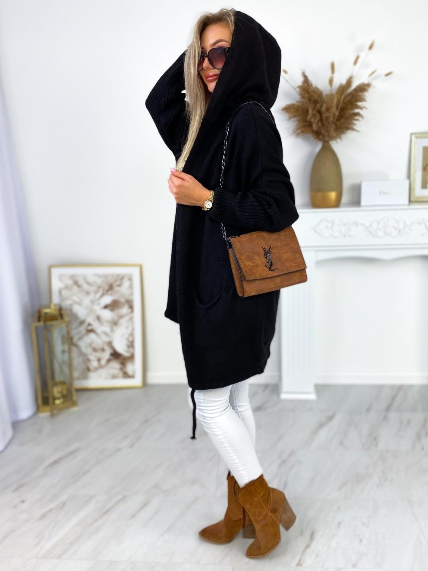 Sweter Samara Long Czarny Sweter Samara Long Czarny