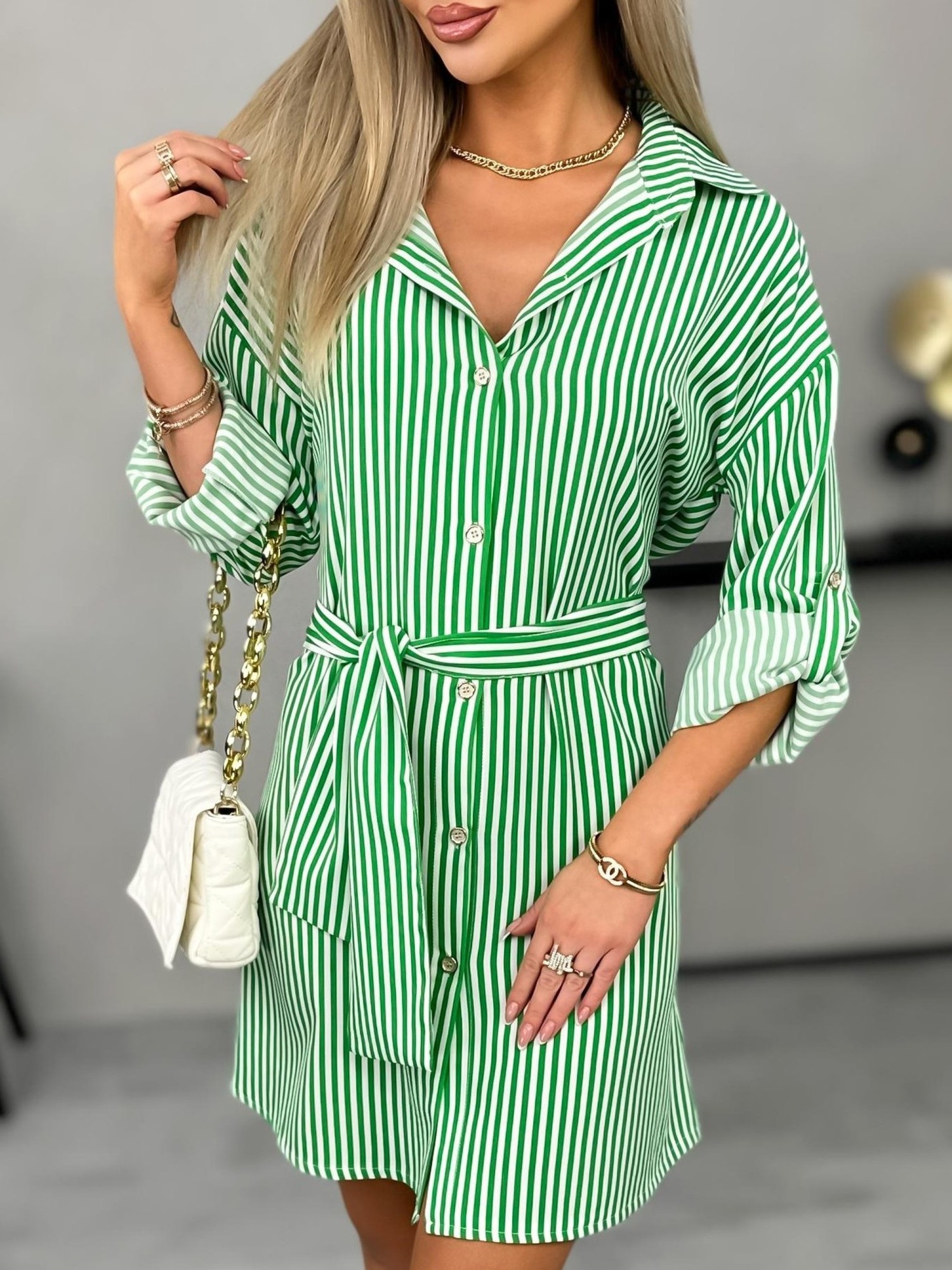 Koszula Frezi Stripes Long Zielona Koszula Frezi Stripes Long Zielona