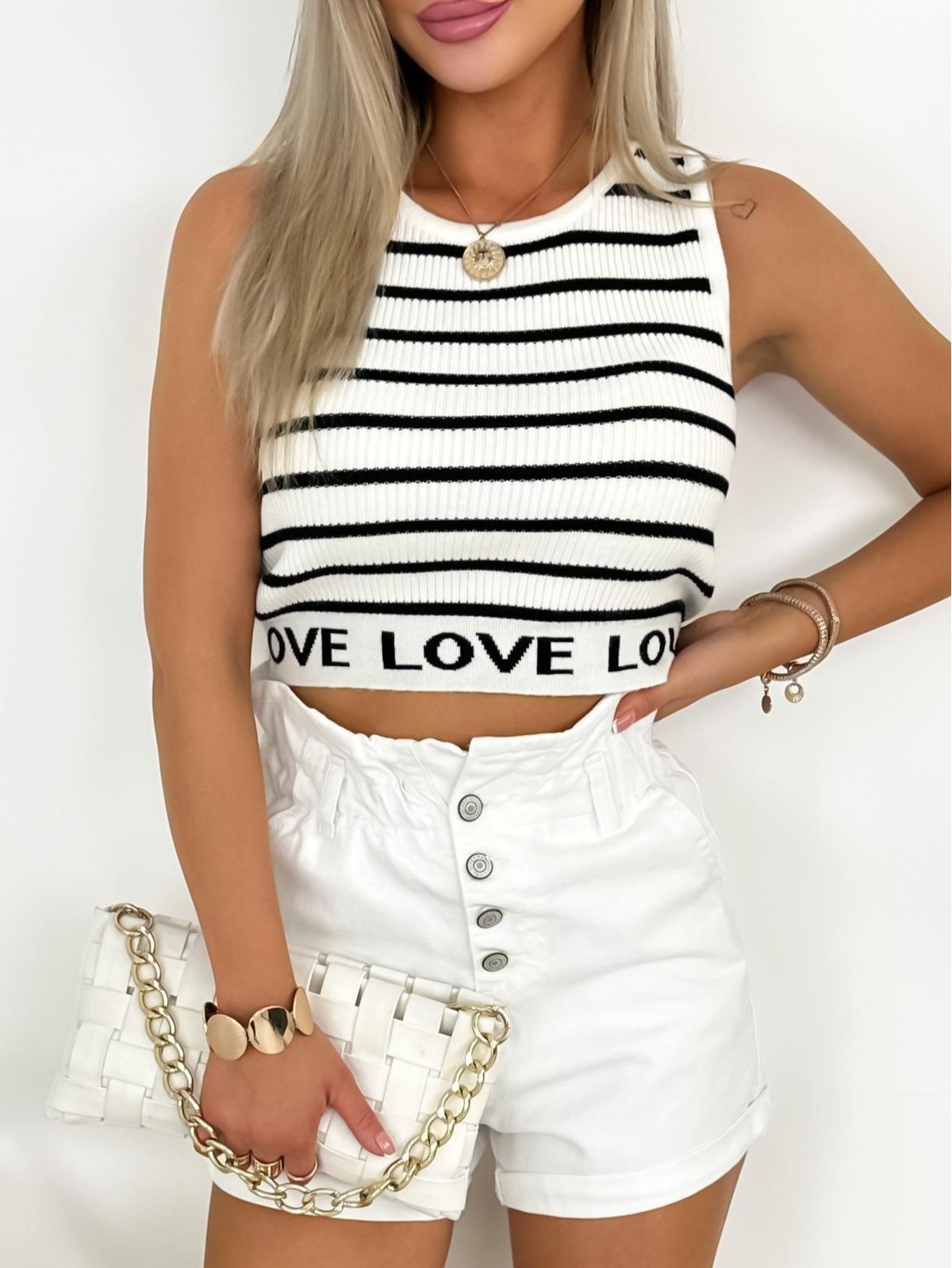 Spodenki Jeansowe Marica Białe Spodenki Jeansowe Marica Białe