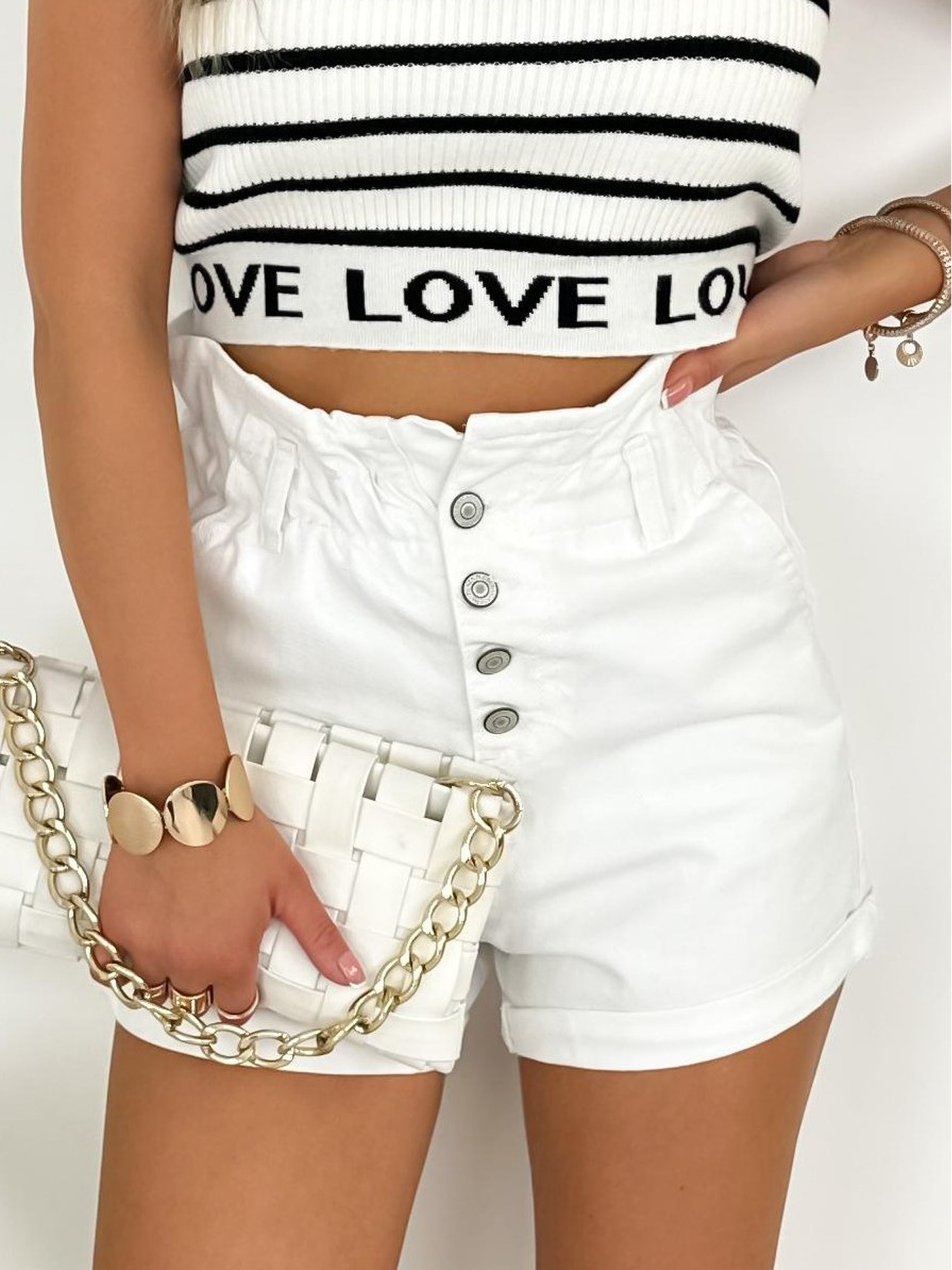 Spodenki Jeansowe Marica Białe Spodenki Jeansowe Marica Białe