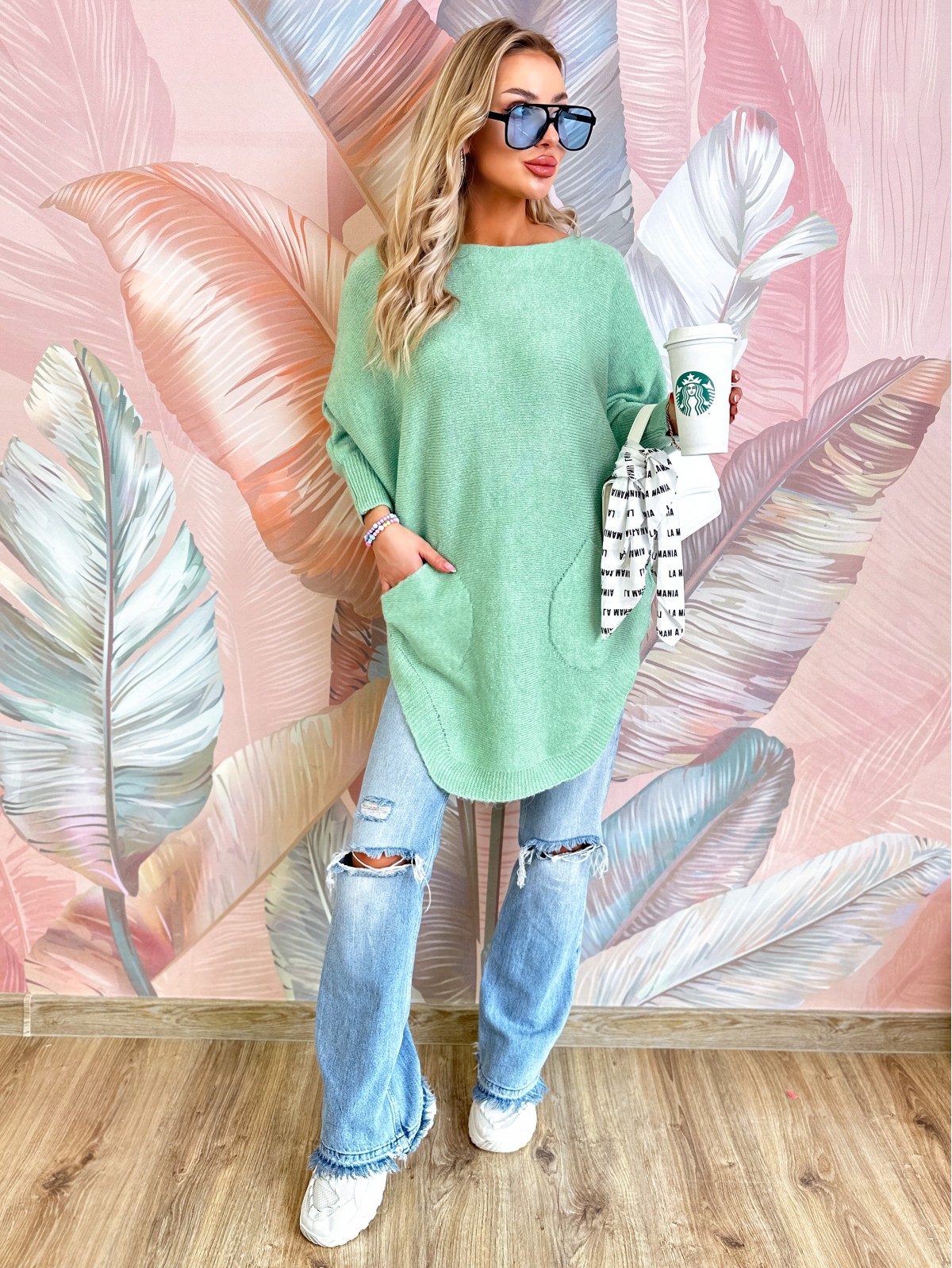 Sweter Daris Jasny Miętowy Sweter Daris Jasny Miętowy